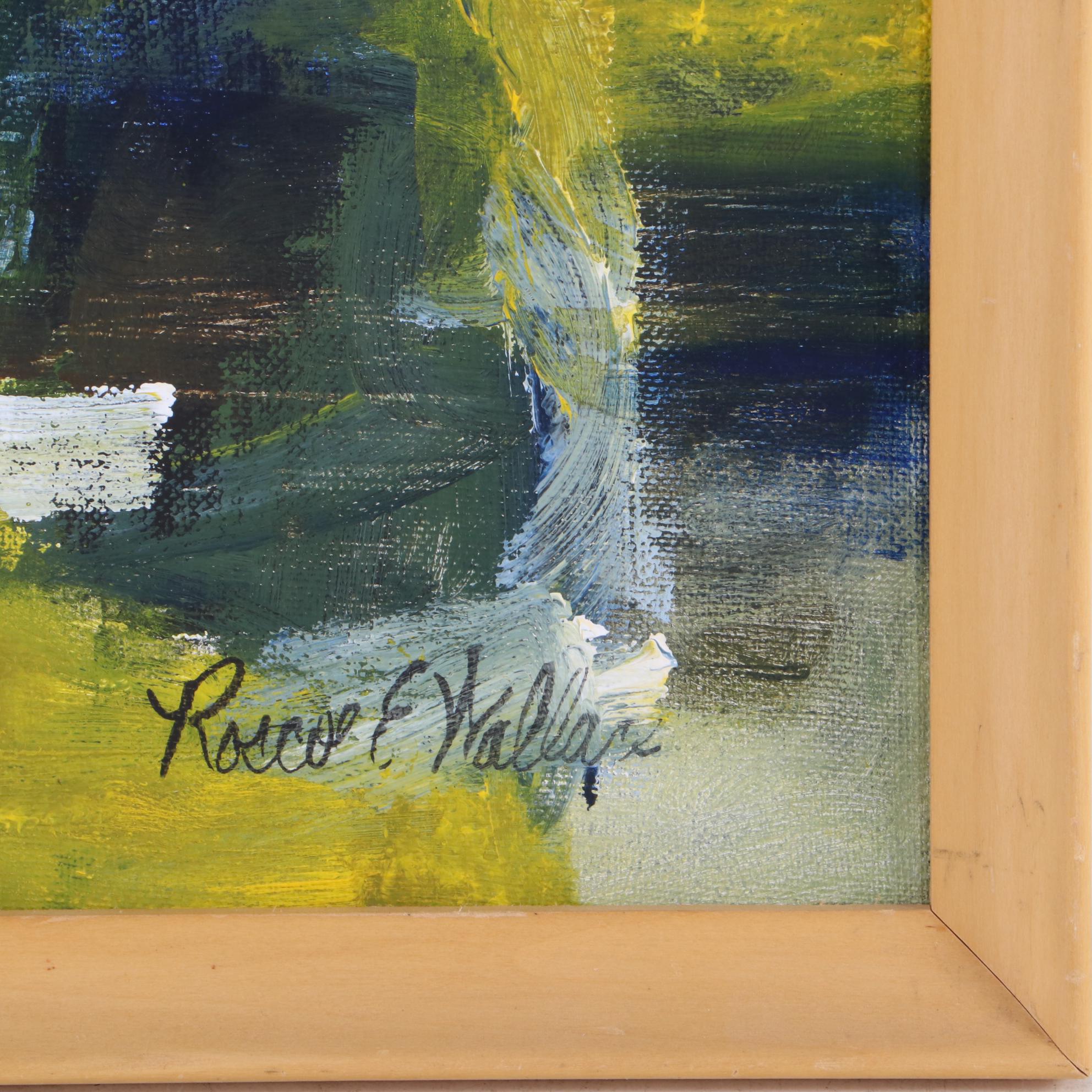 Roscoe E. Wallace Abstract Expressionist Oil Painting