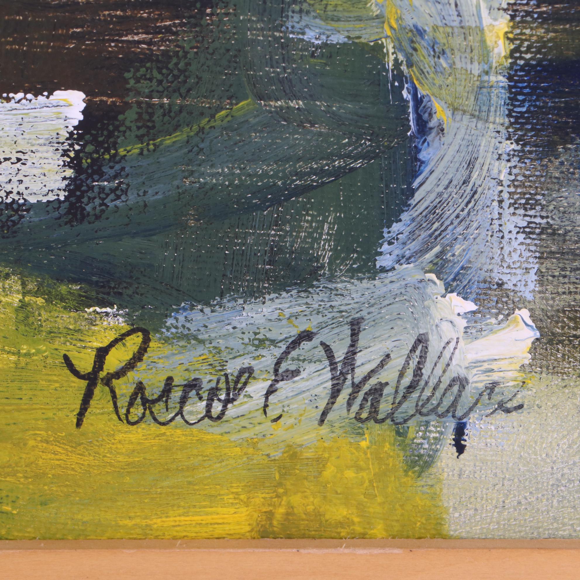 Roscoe E. Wallace Abstract Expressionist Oil Painting