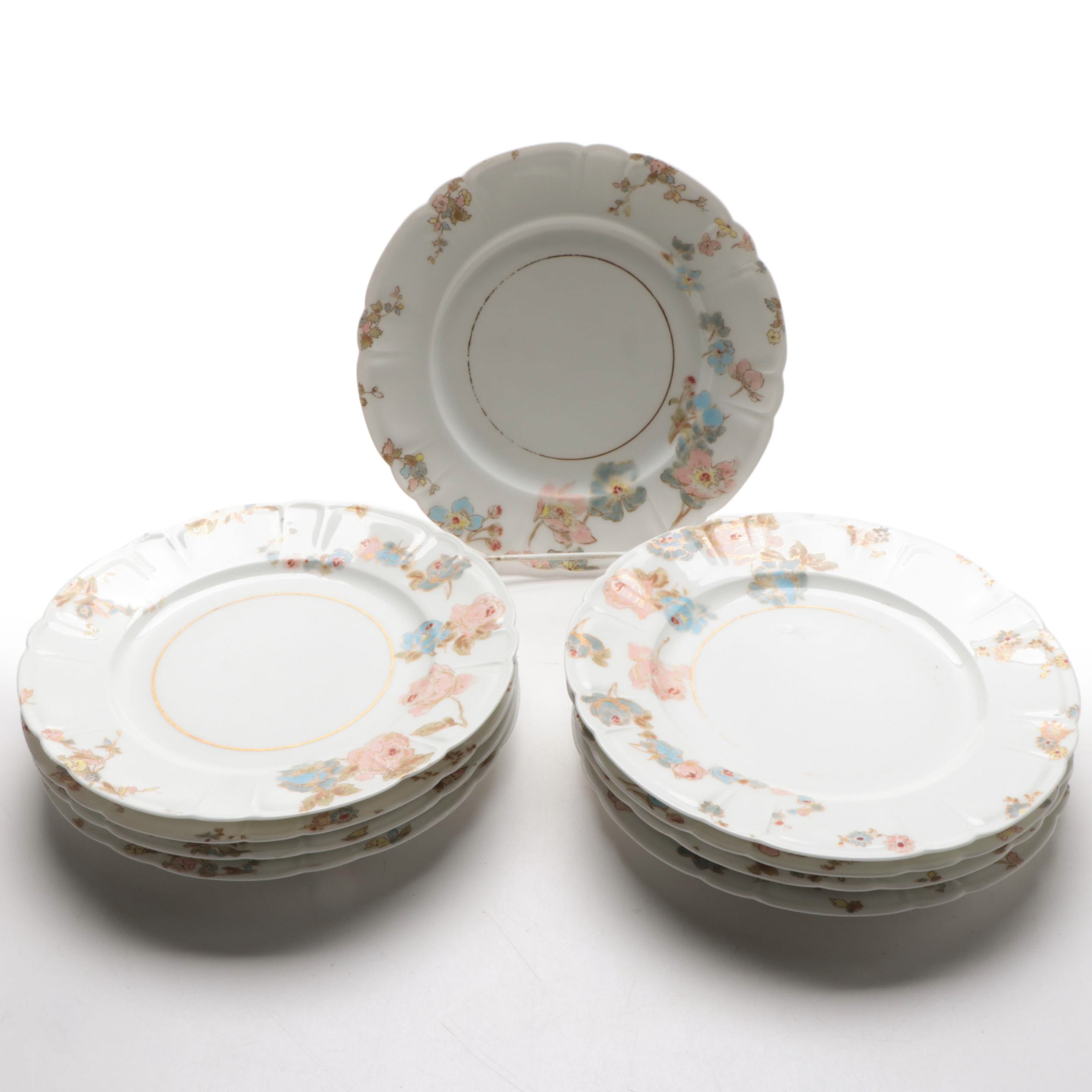 Haviland & Co. Limoges Porcelain Salad Plates, Mid-20th Century
