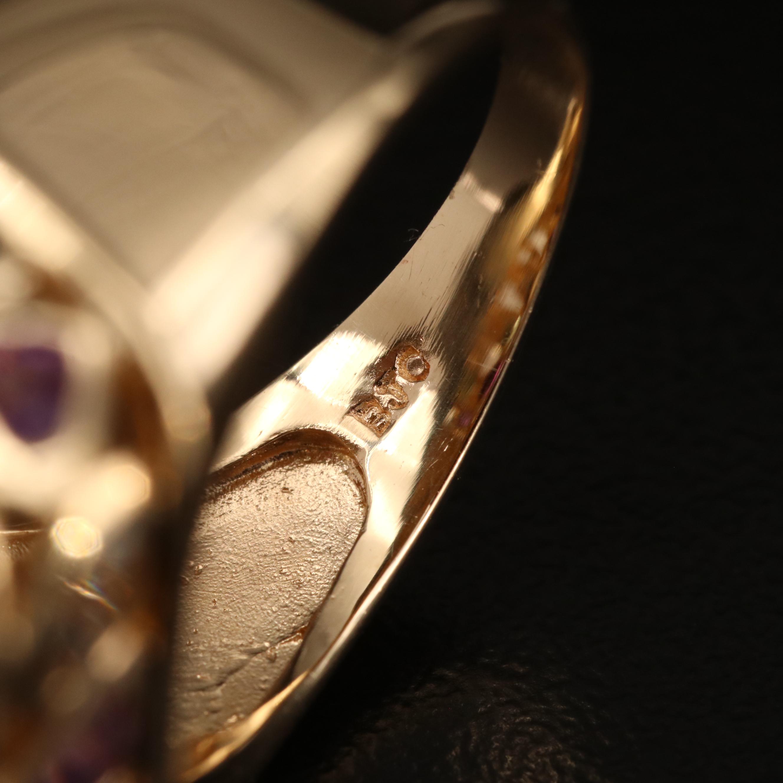 14K Multi-Gemstone Ring with Diamond Accents