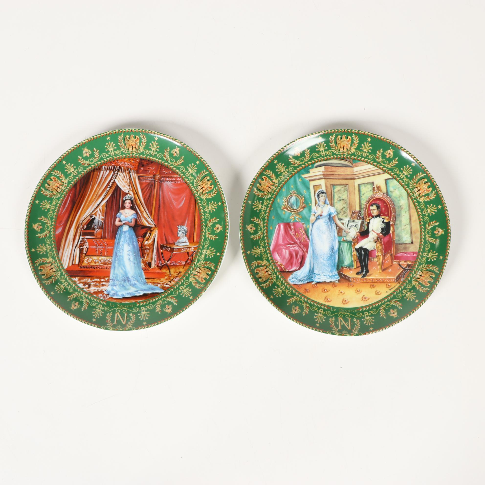 Henri D'Arceau "Josephine and Napoleon" Limoges Porcelain Plates