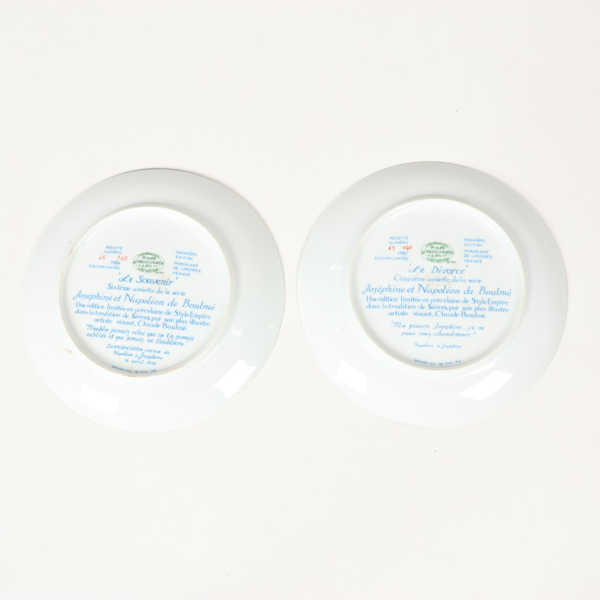 Henri D'Arceau "Josephine and Napoleon" Limoges Porcelain Plates