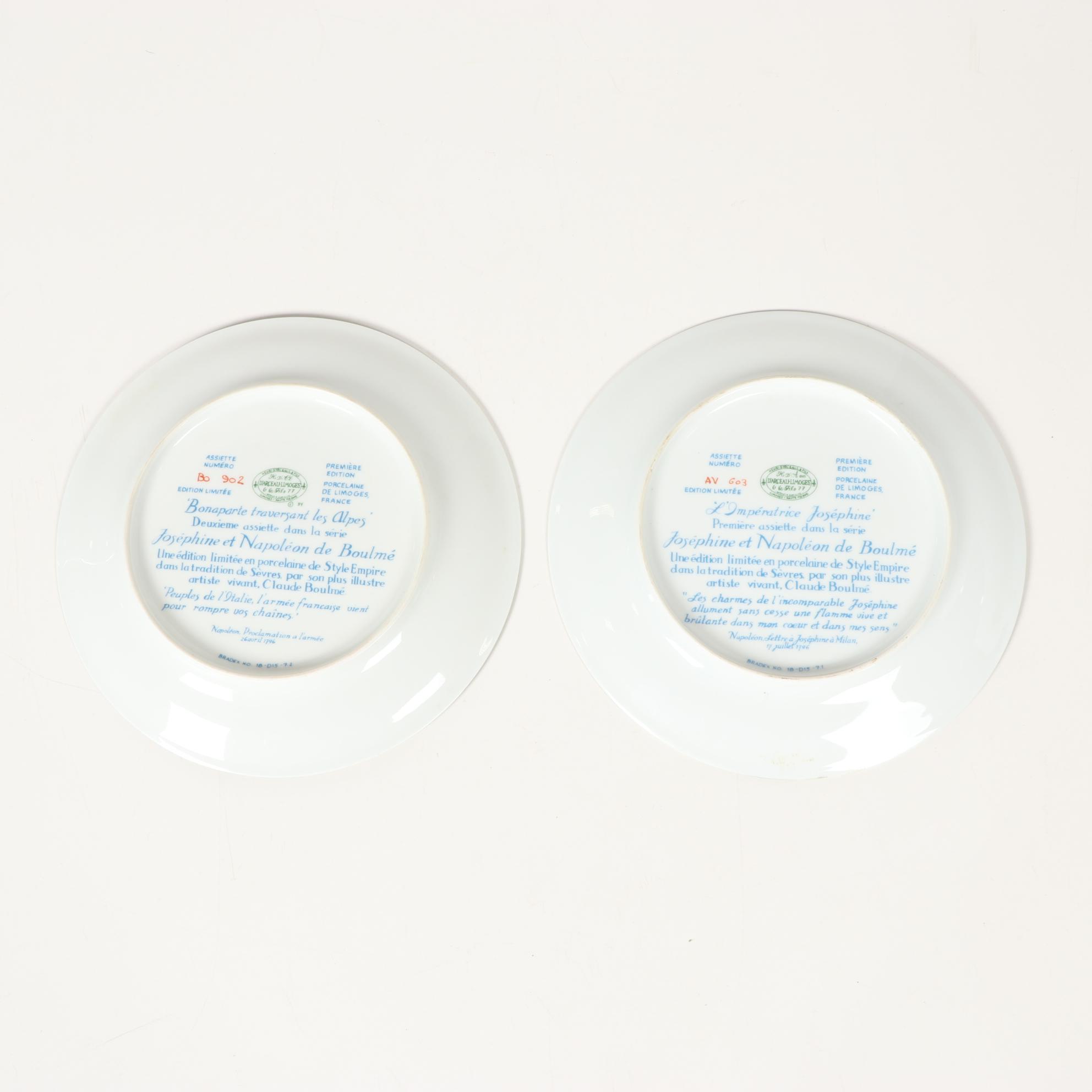 Henri D'Arceau "Josephine and Napoleon" Limoges Porcelain Plates