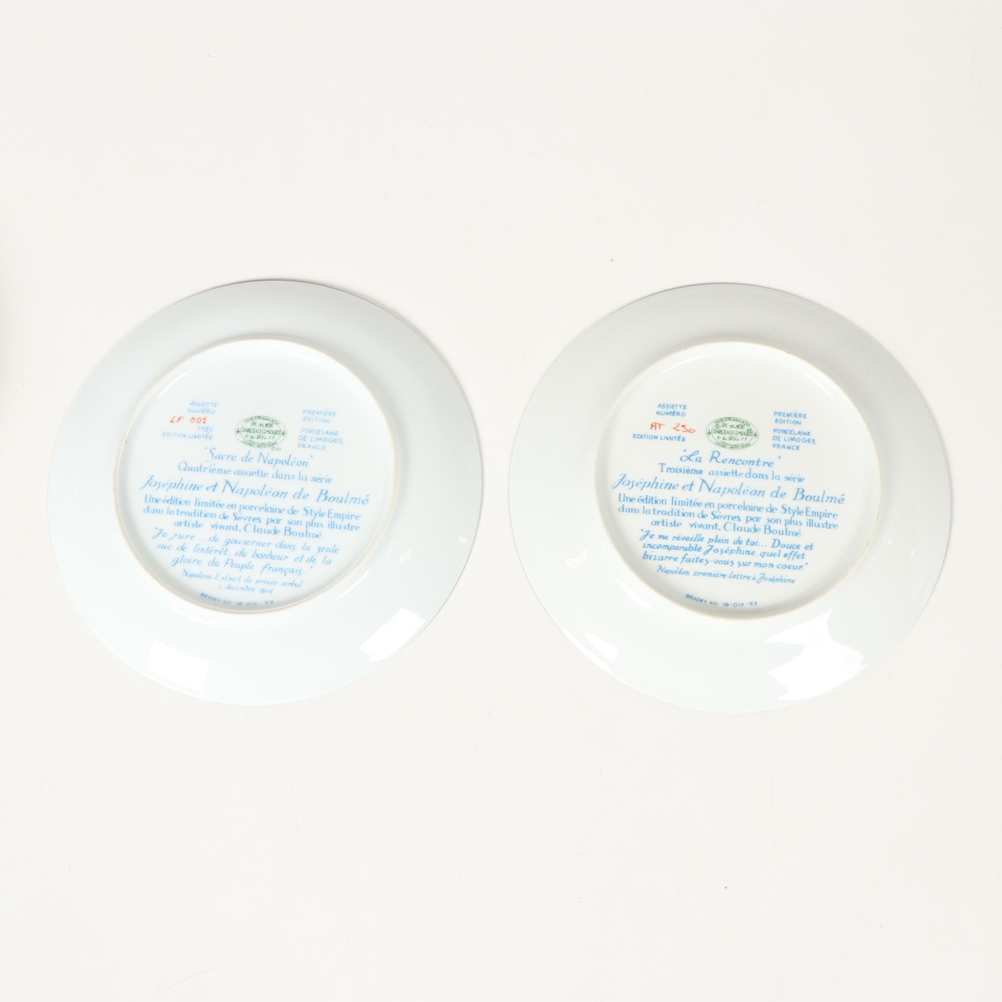Henri D'Arceau "Josephine and Napoleon" Limoges Porcelain Plates
