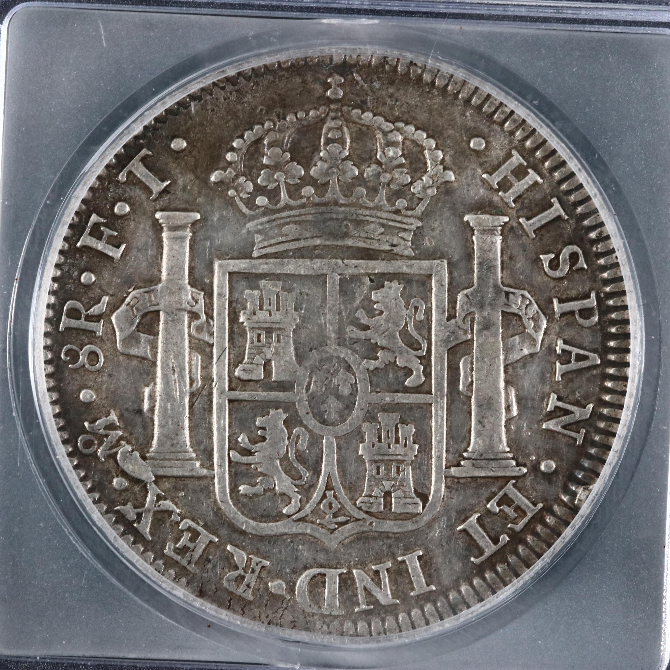 Toned 1802 Carolus IIII Mexican Spanish Colonial Silver 8 Reales Coin