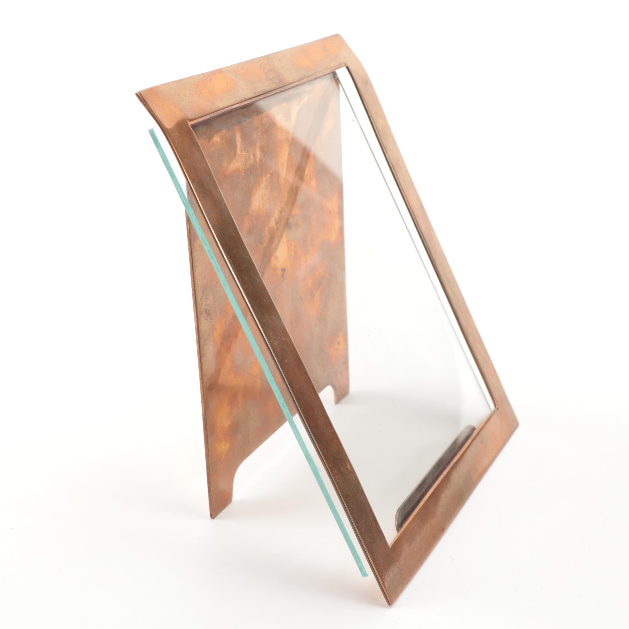 Tiffany & Co. Copper Picture Frame with Etched Wedding Dinner Invitation