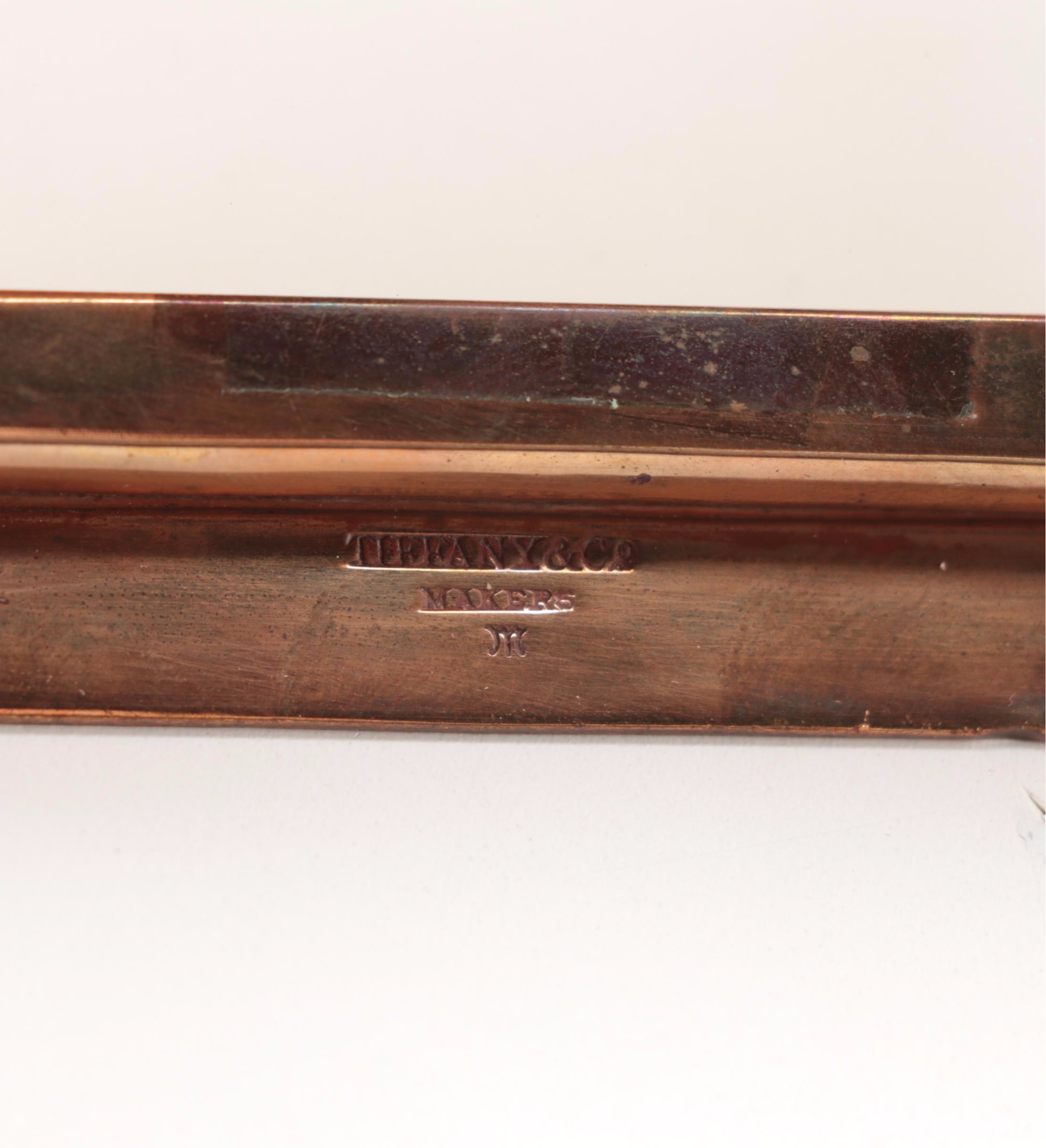 Tiffany & Co. Copper Picture Frame with Etched Wedding Dinner Invitation