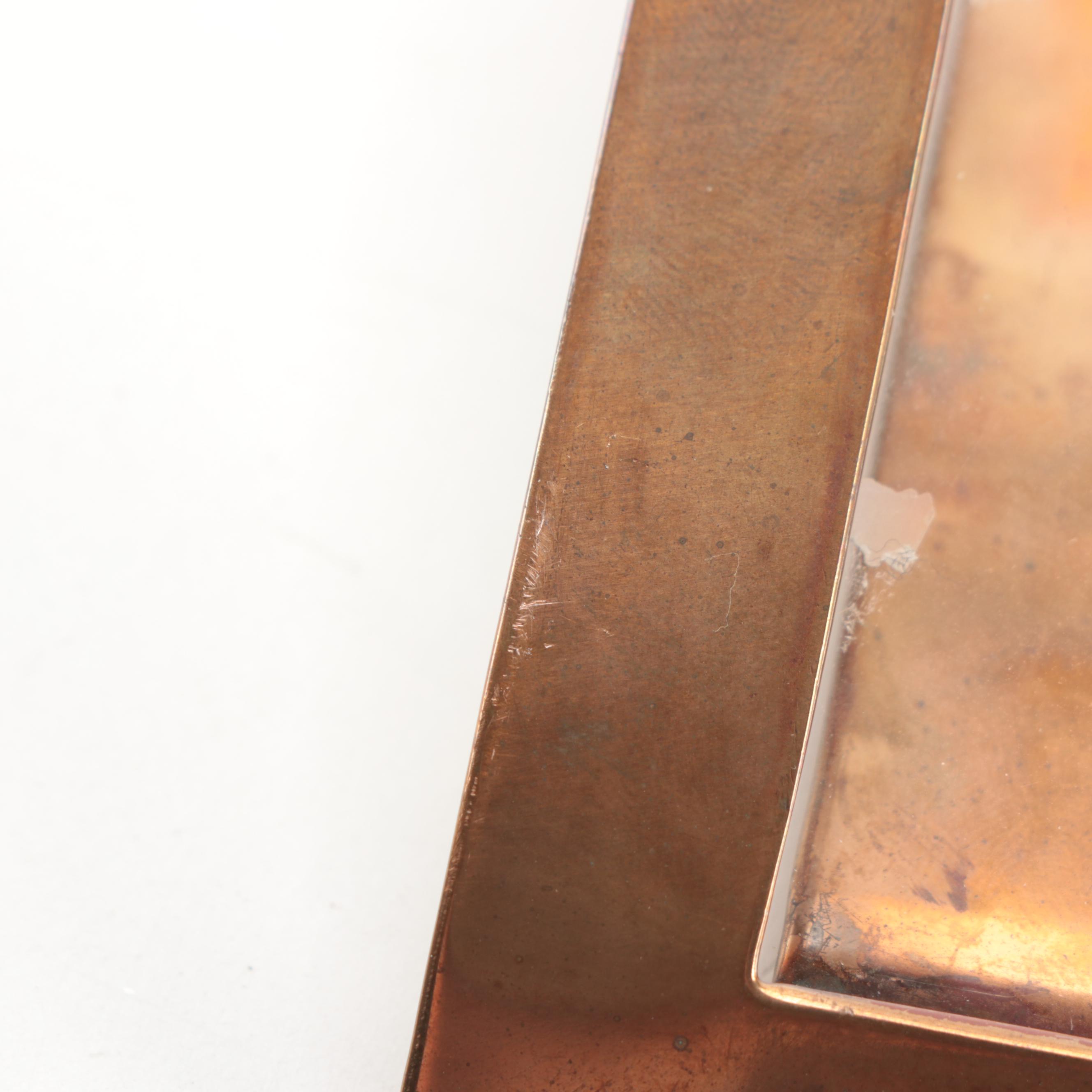 Tiffany & Co. Copper Picture Frame with Etched Wedding Dinner Invitation