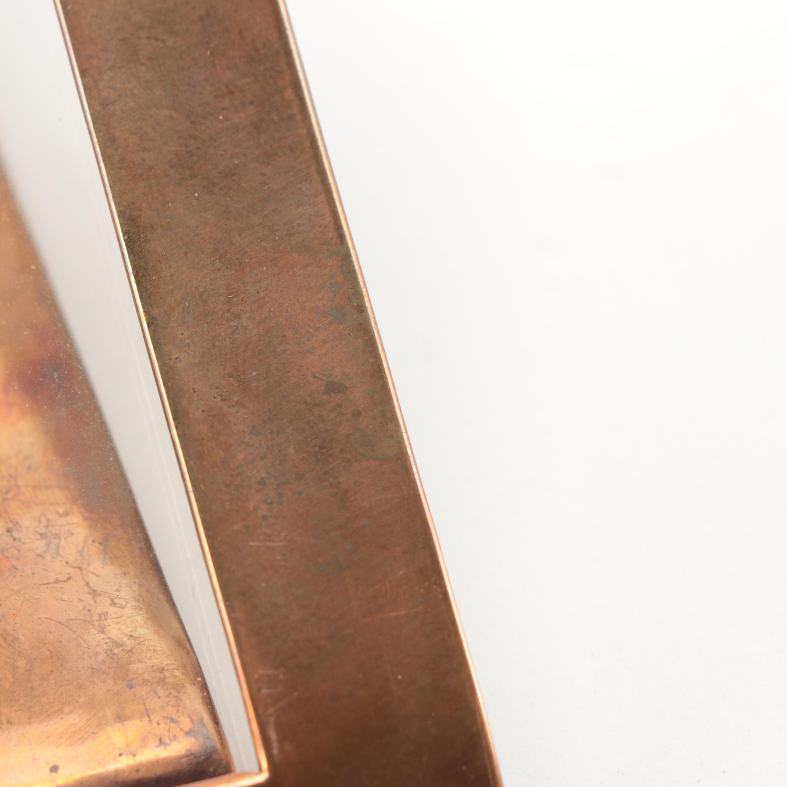 Tiffany & Co. Copper Picture Frame with Etched Wedding Dinner Invitation