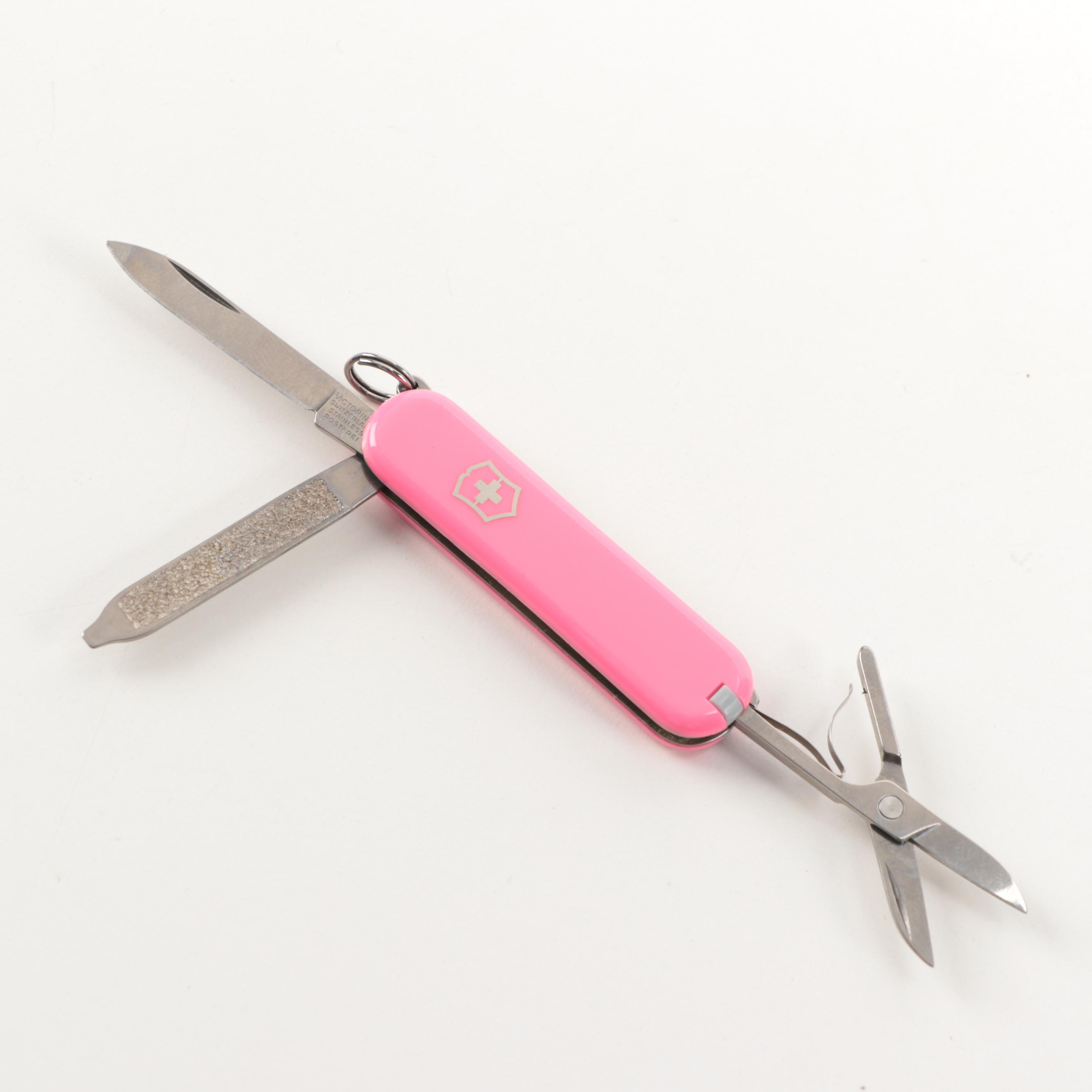 Victorinox Pink Swiss Army Pocket Knife with Stainless Steel Blade