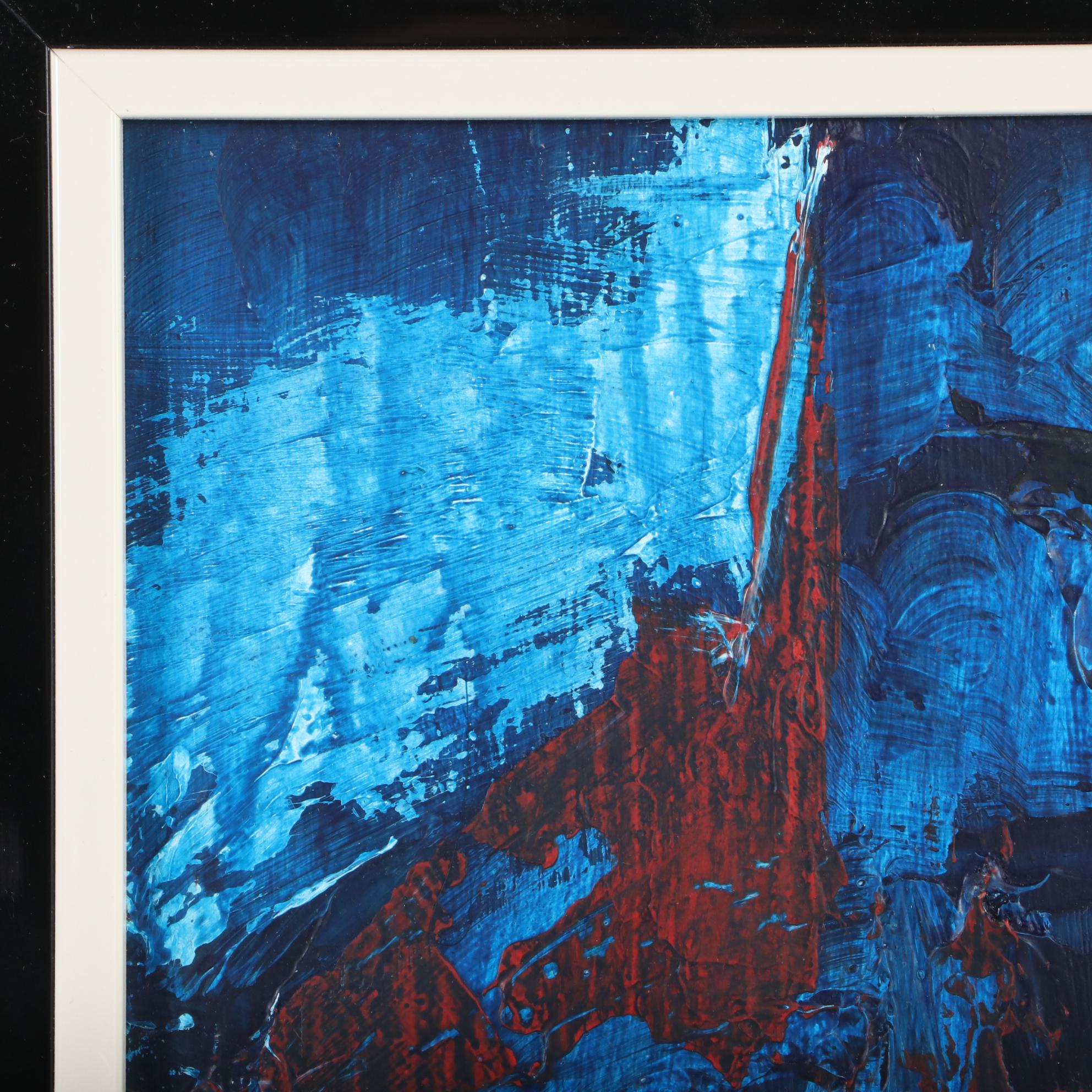 Roscoe E. Wallace Abstract Expressionist Style Oil Painting