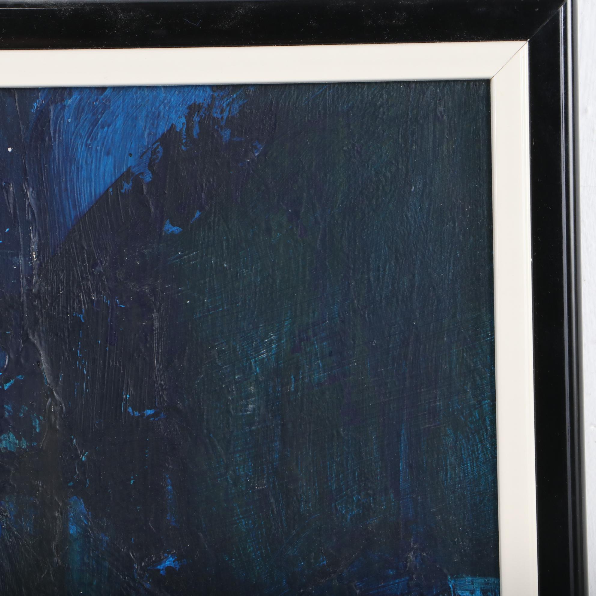 Roscoe E. Wallace Abstract Expressionist Style Oil Painting