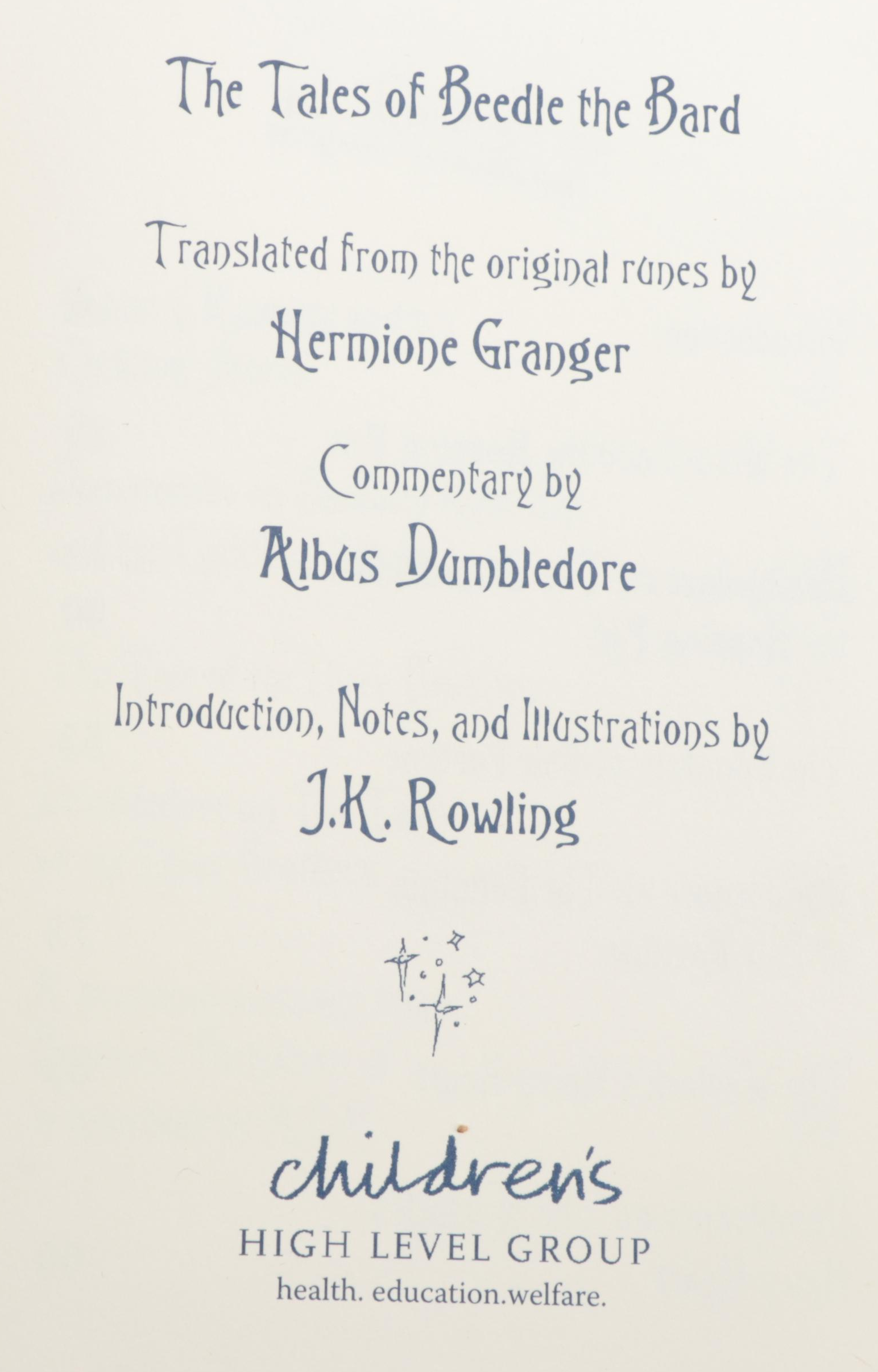 First Collector's Edition "The Tales of Beedle the Bard" by J. K. Rowling, 2008