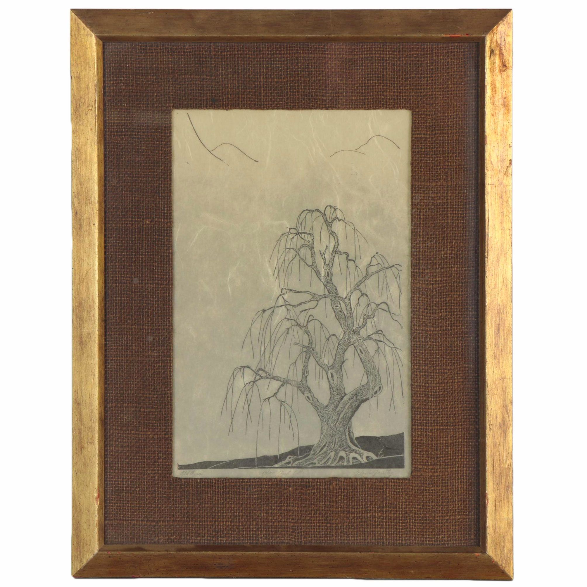 Gloria Garrity Relief Print "Old One"