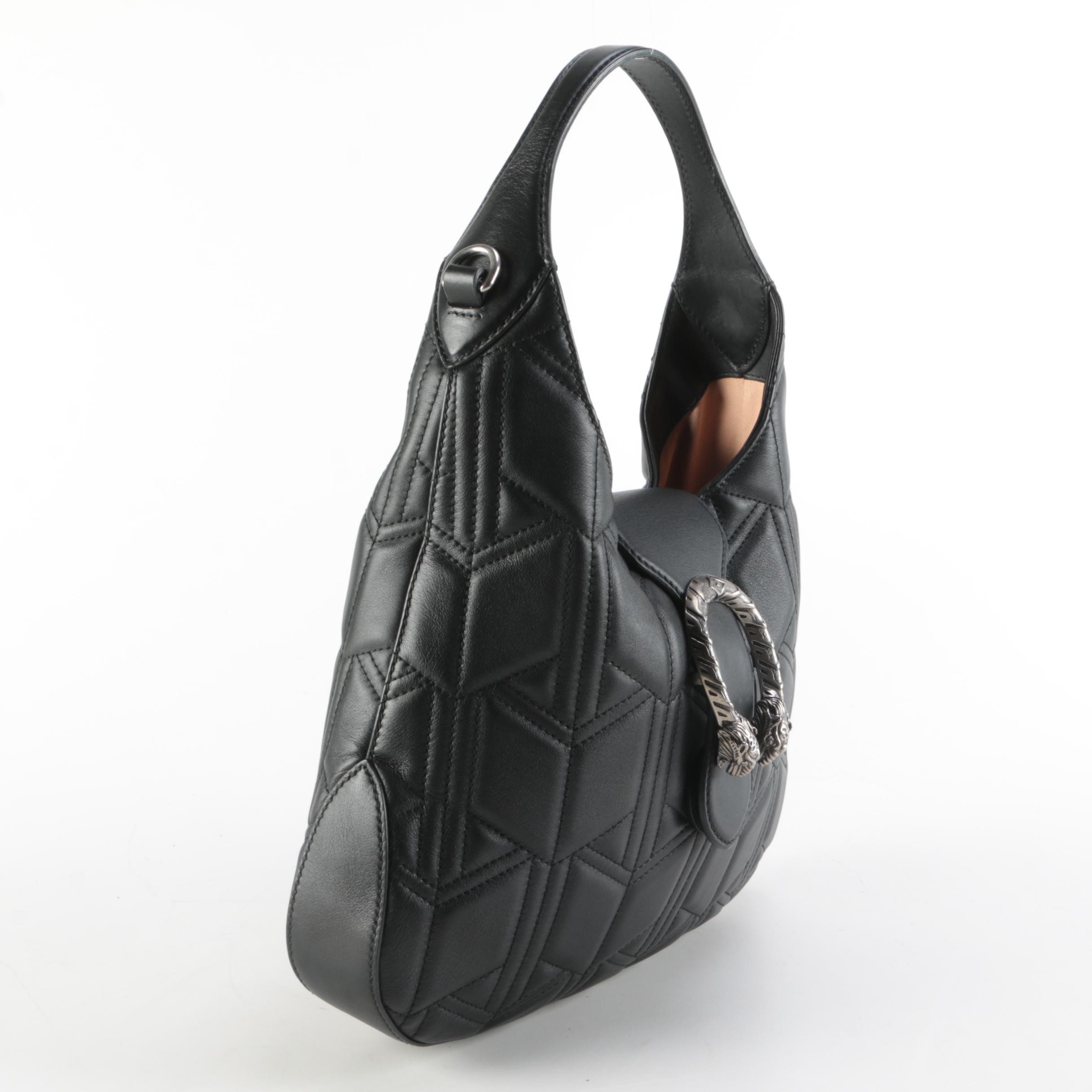 Gucci Dionysus Hobo Bag in Black Quilted Matelassé Leather