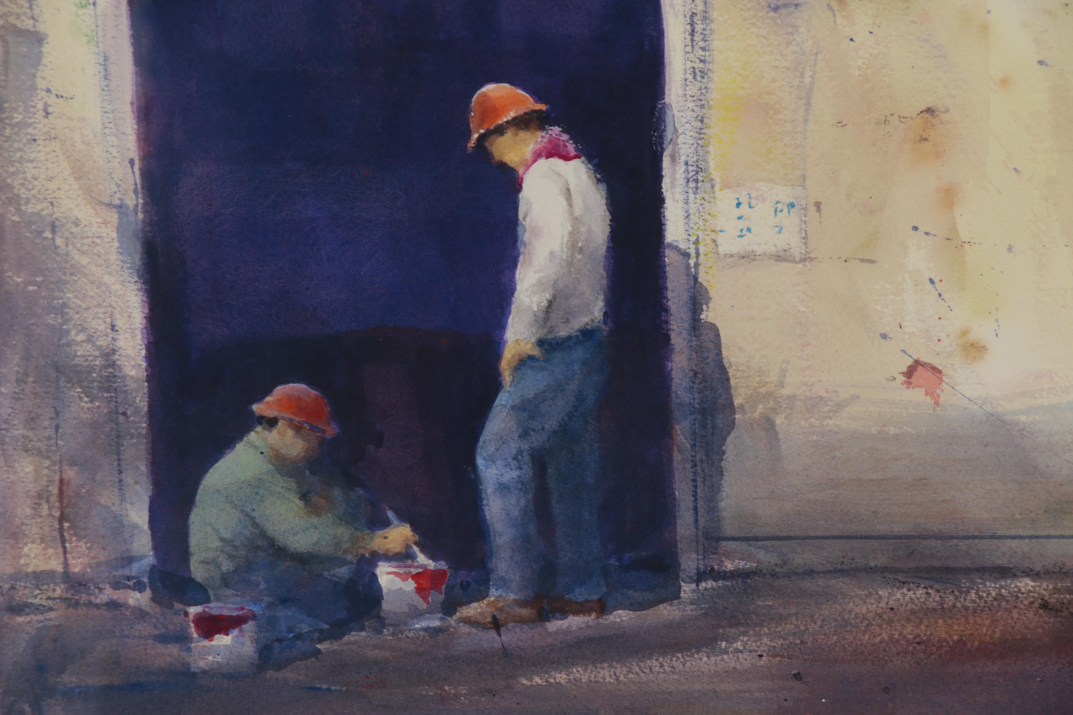 John McIver Watercolor Painting "Paint Crew," 1990