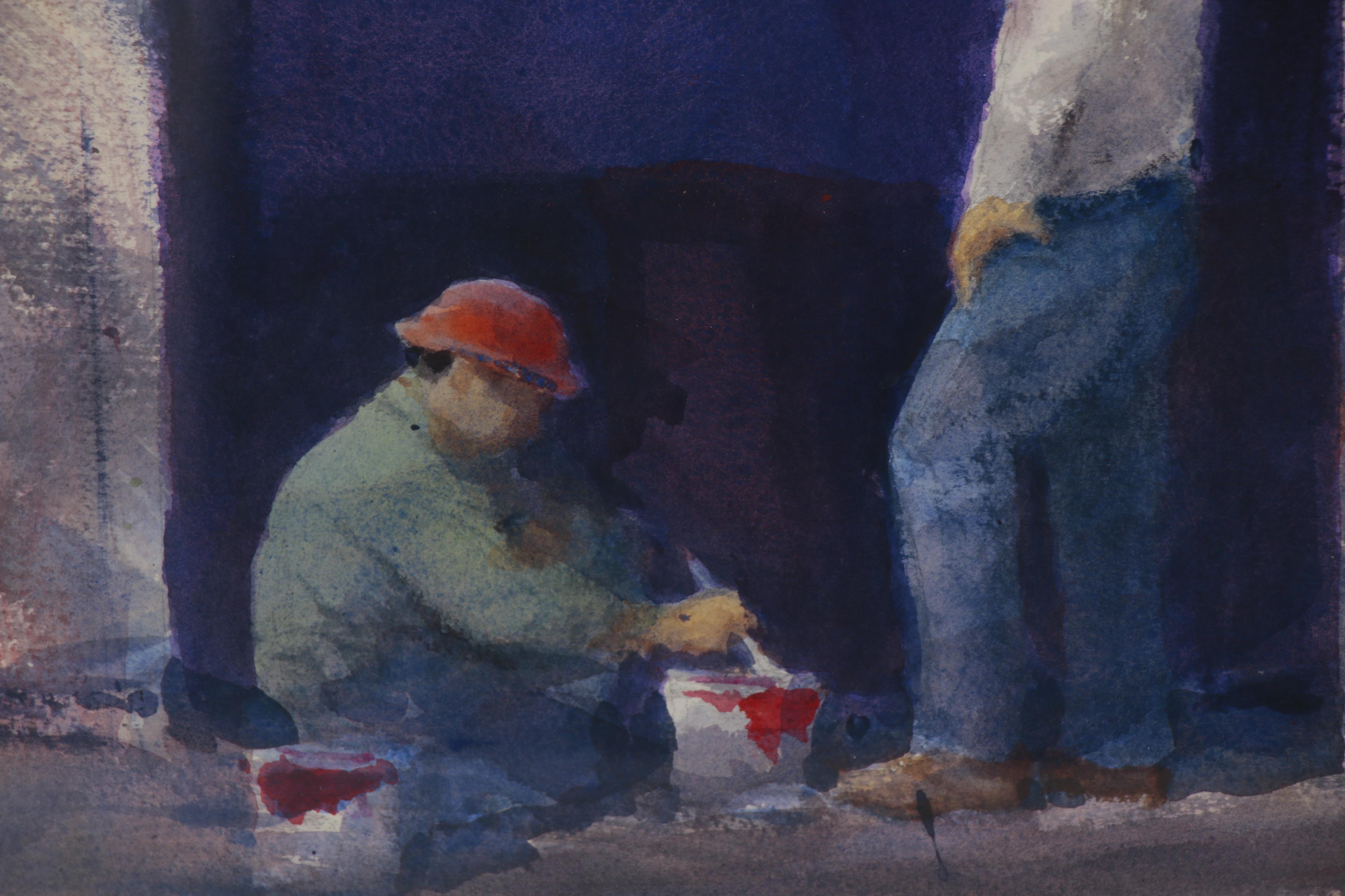 John McIver Watercolor Painting "Paint Crew," 1990