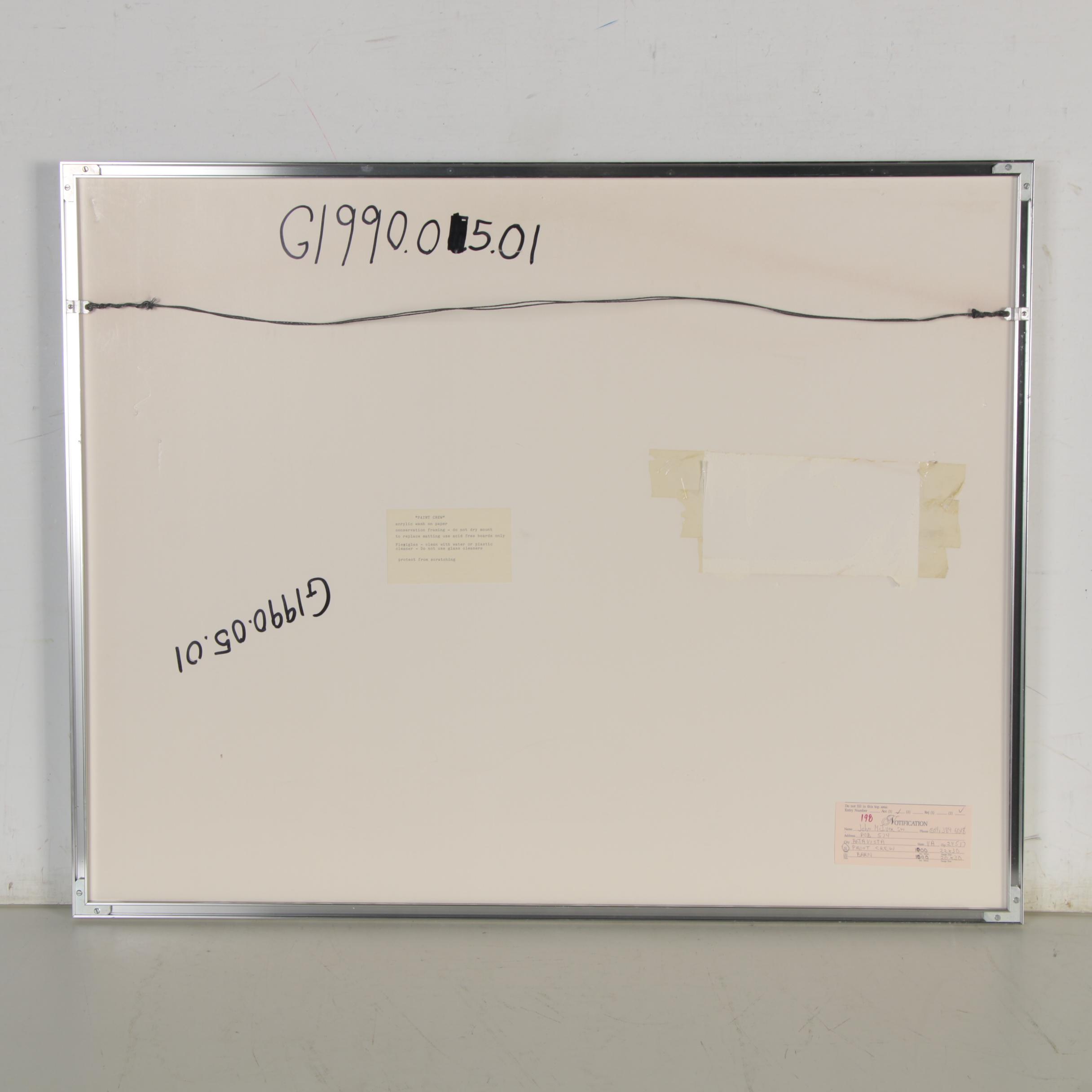 John McIver Watercolor Painting "Paint Crew," 1990