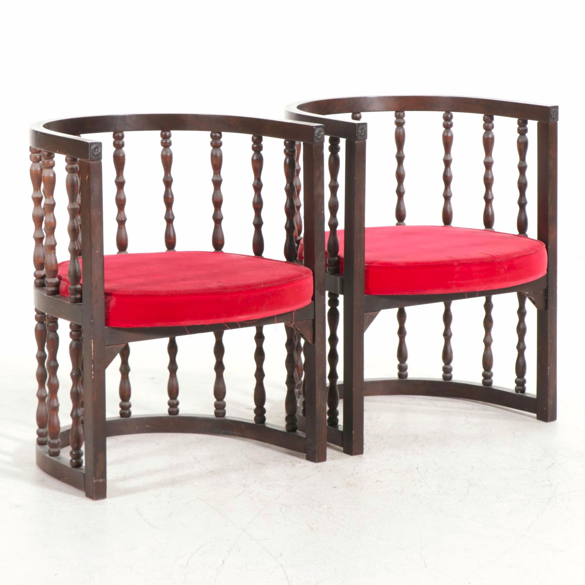 Pair of Frank & Son Turned Spindle Club Chairs, circa 1970