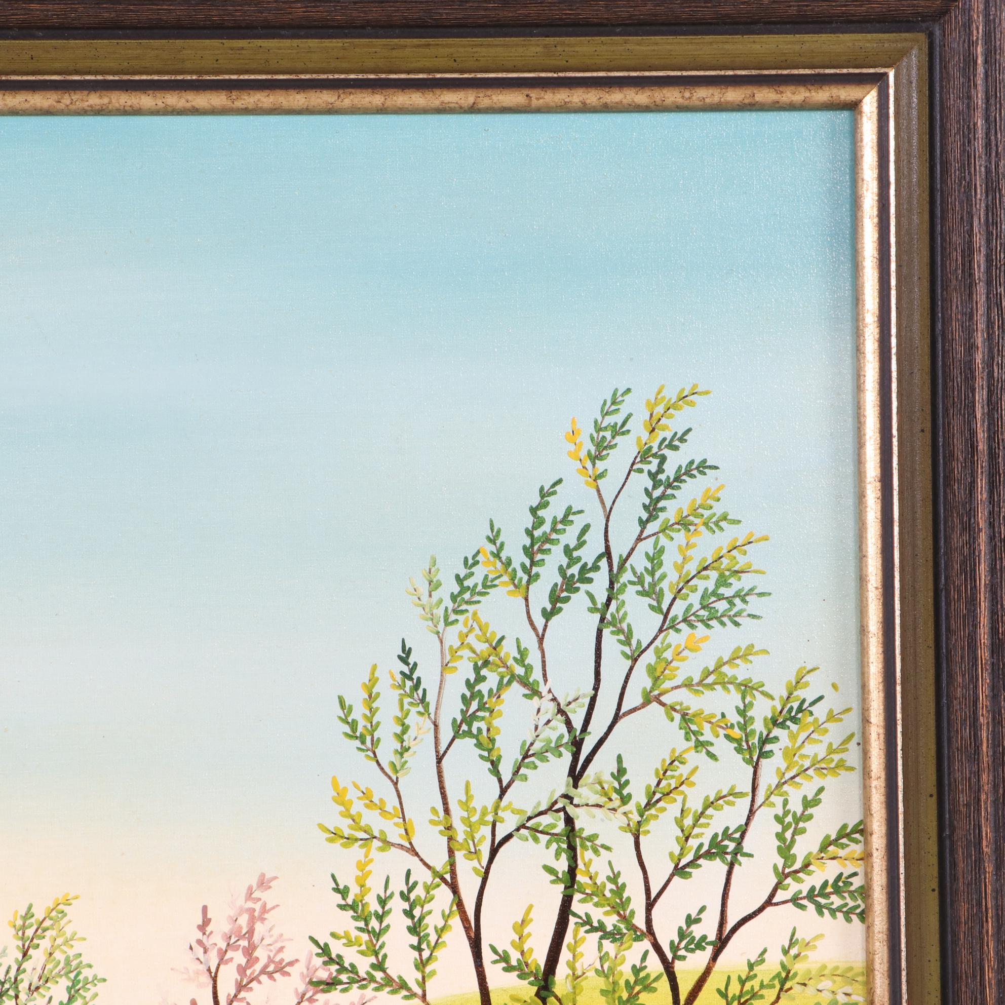 A. Kowalski Acrylic Painting of Eastern European Village Landscape