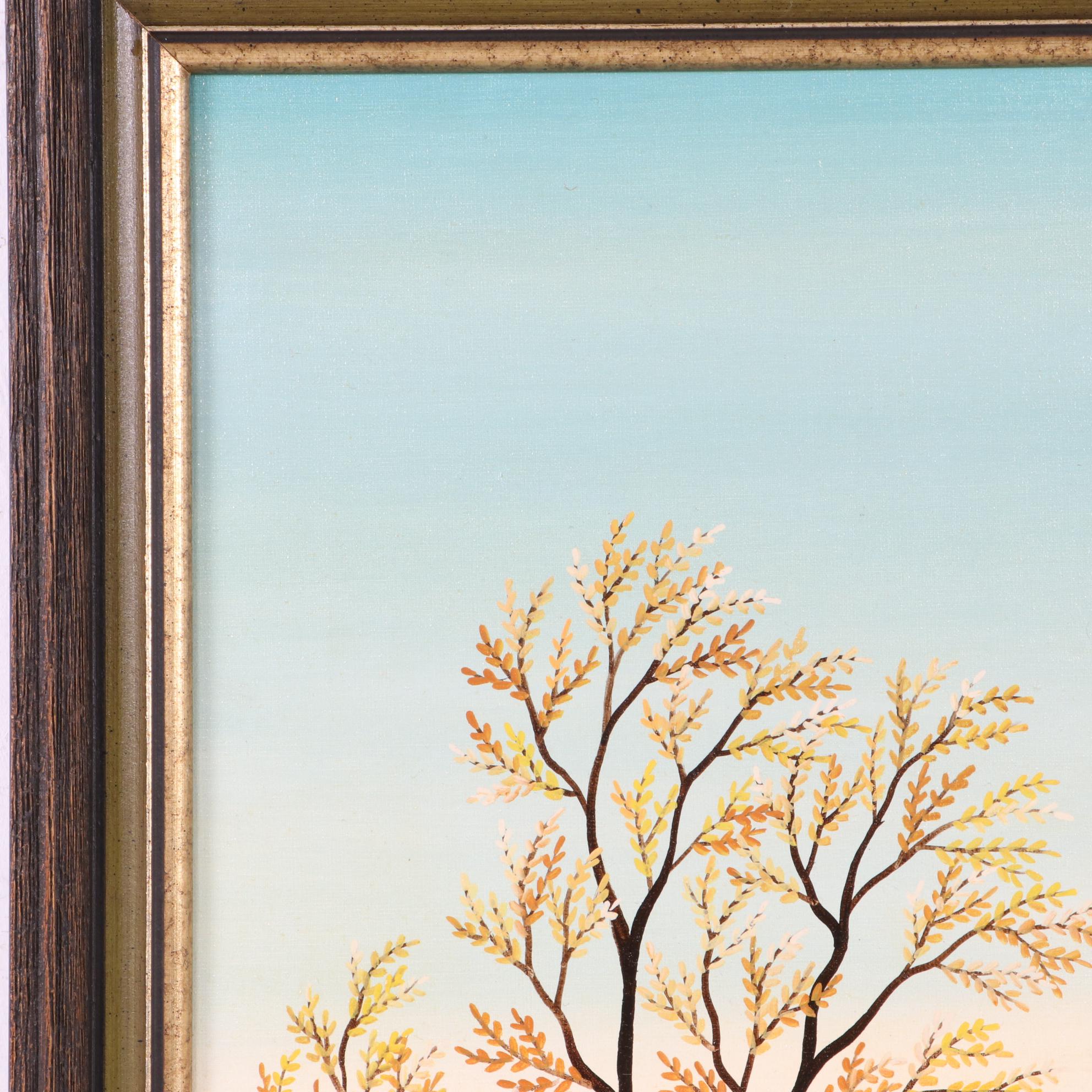 A. Kowalski Acrylic Painting of Eastern European Village Landscape