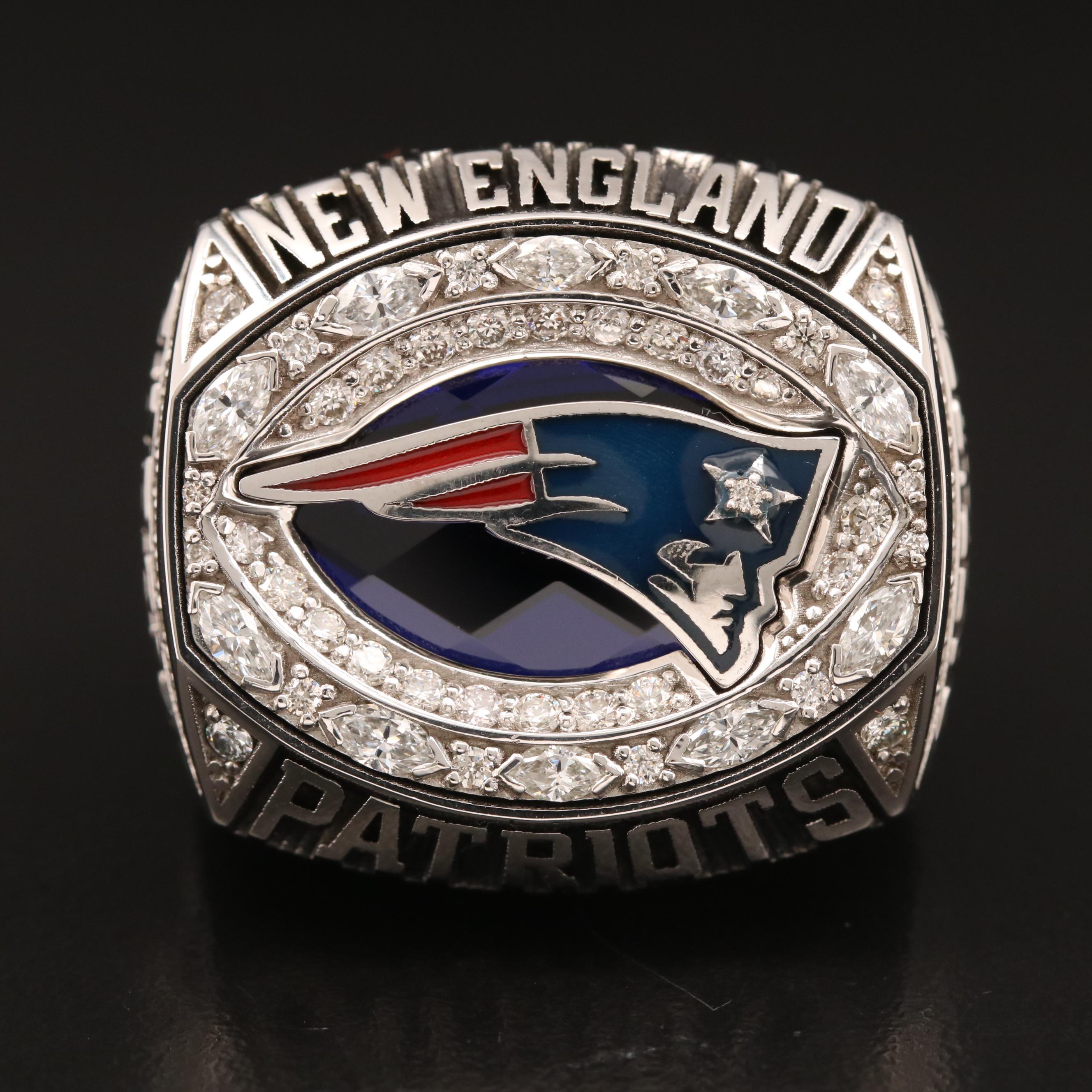 2017 New England Patriots 10K Spinel and 2.00 CTW Diamond AFC Championship Ring