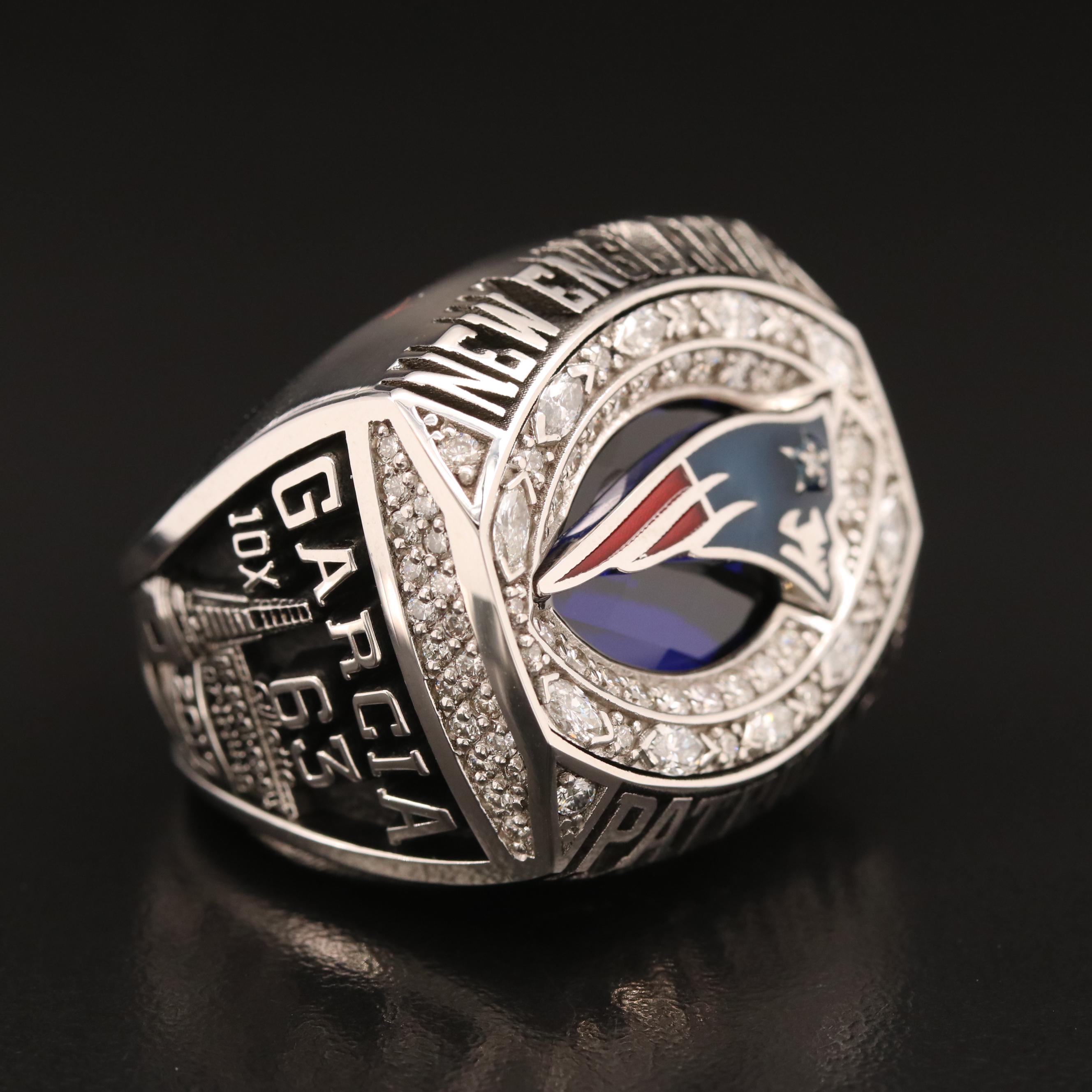 2017 New England Patriots 10K Spinel and 2.00 CTW Diamond AFC Championship Ring
