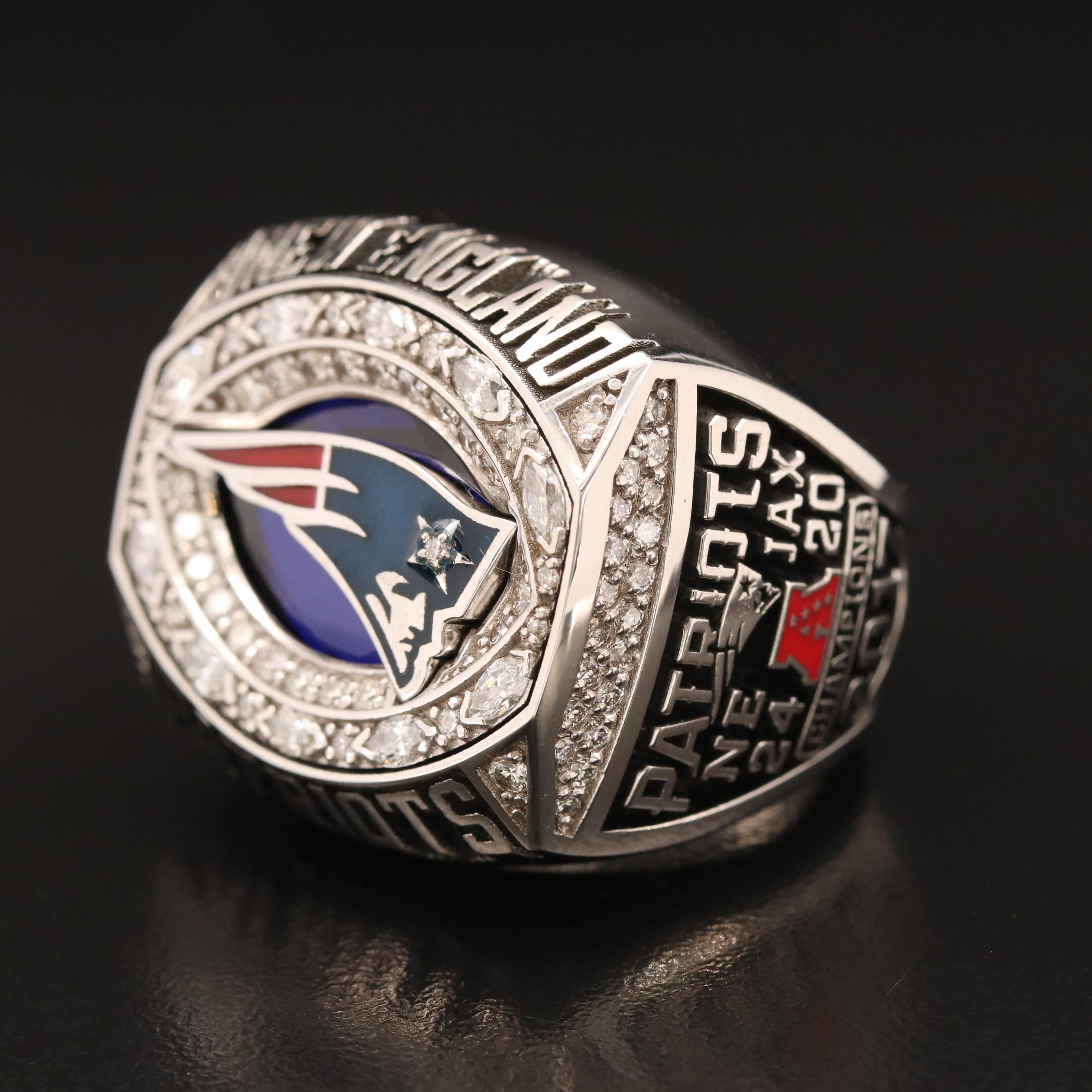 2017 New England Patriots 10K Spinel and 2.00 CTW Diamond AFC Championship Ring
