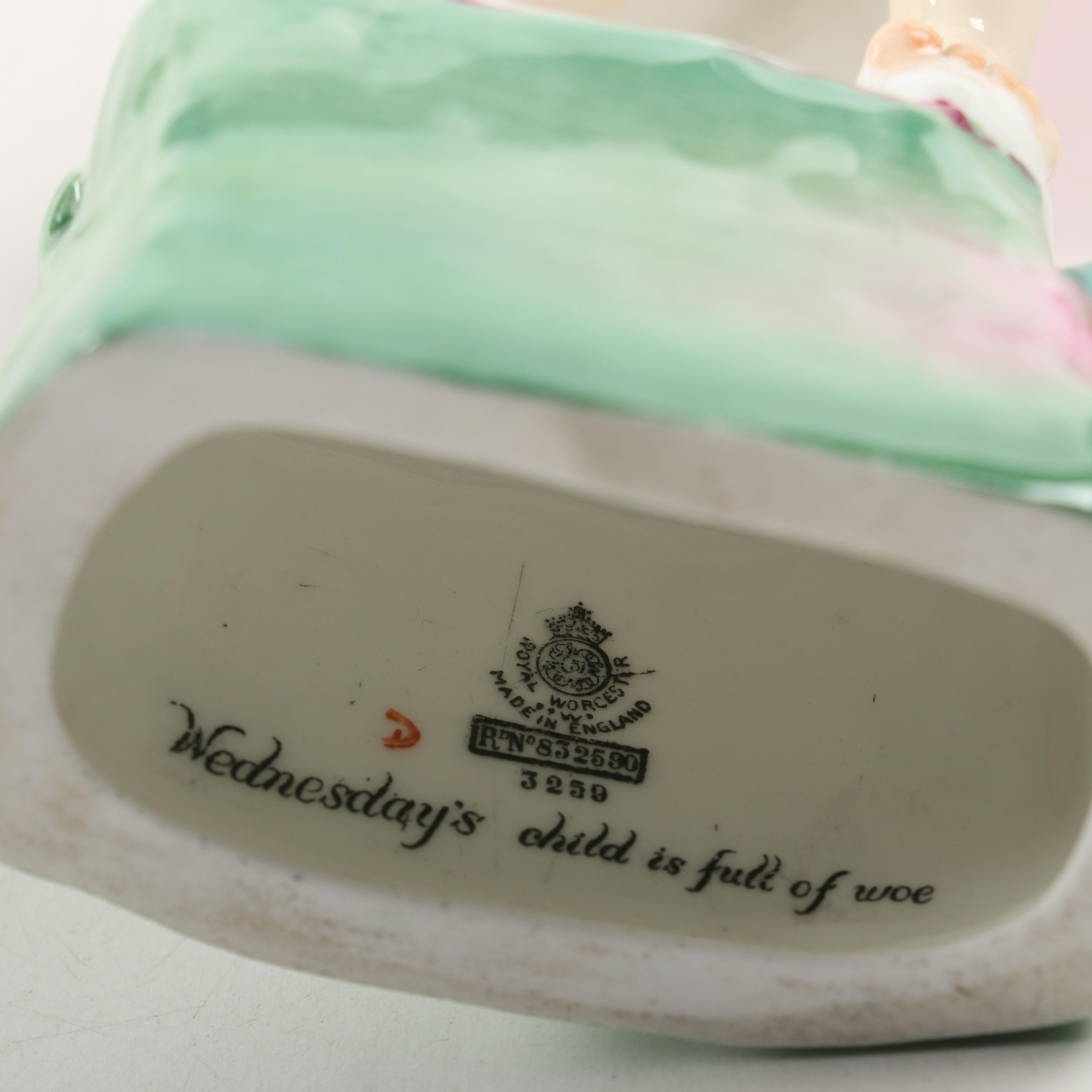 Royal Worcester "Thursday's Child Has Far to Go" and Other Porcelain Figurine