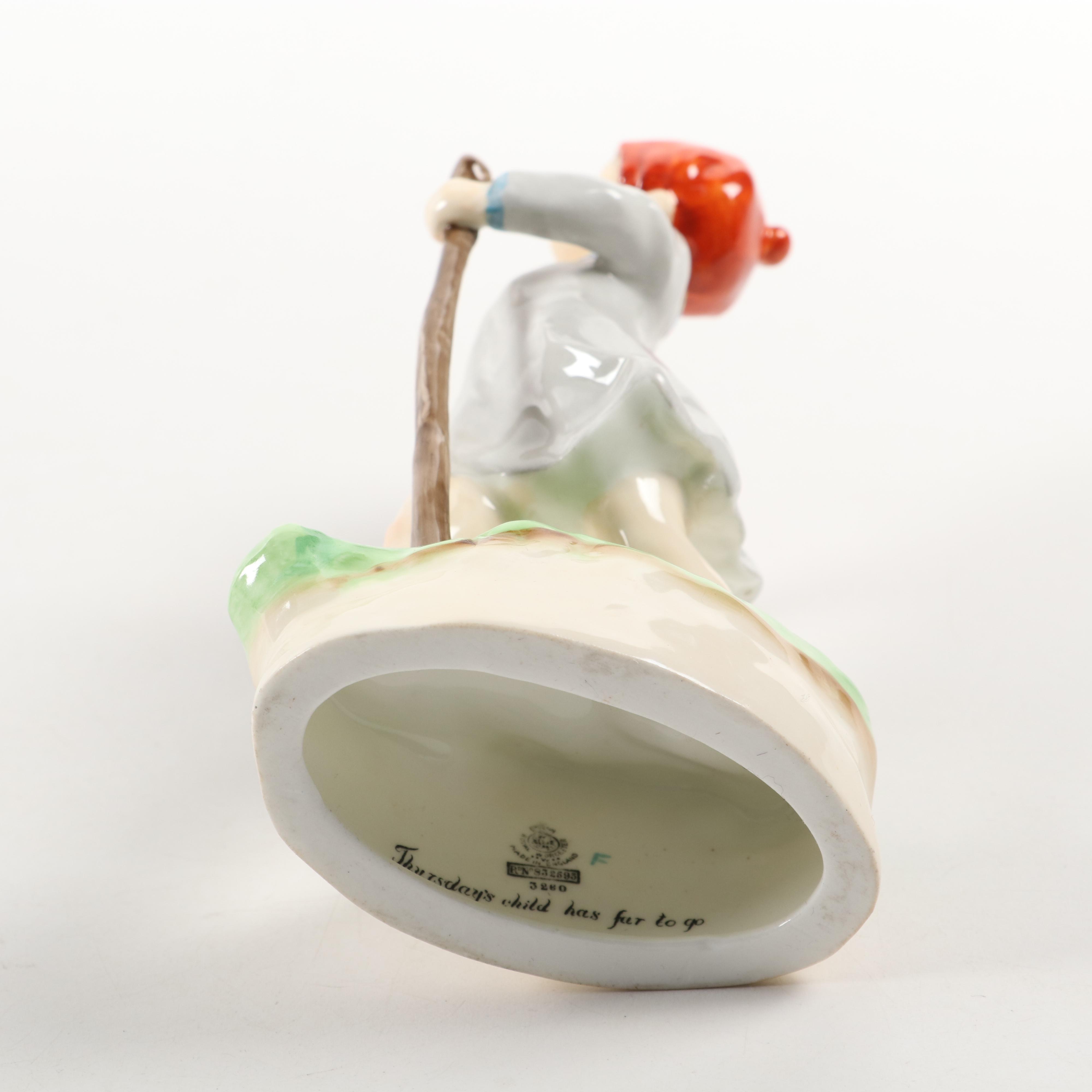 Royal Worcester "Thursday's Child Has Far to Go" and Other Porcelain Figurine
