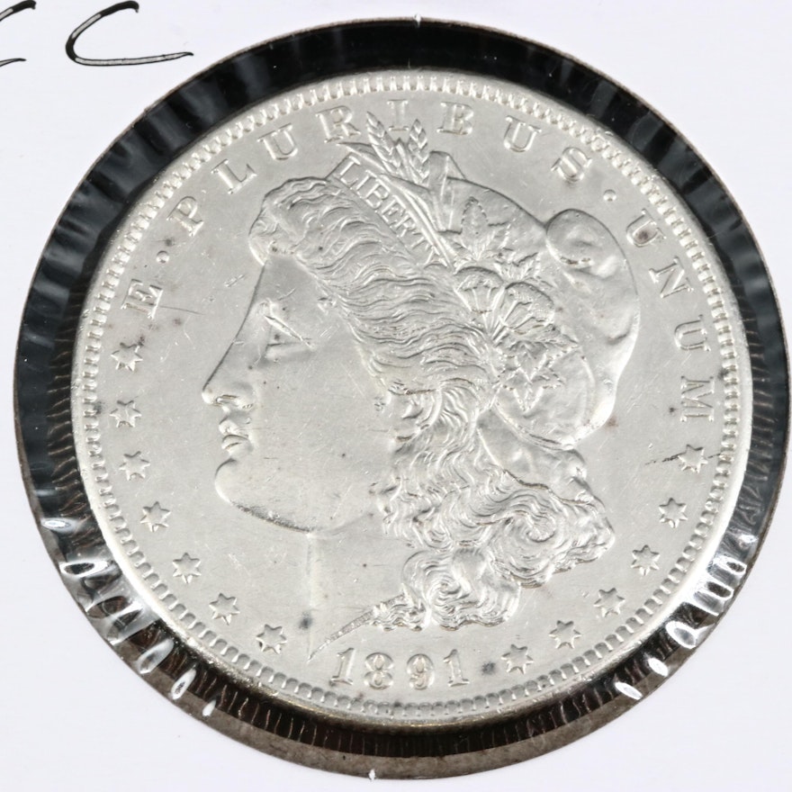 Better Date 1891-CC Uncirculated Morgan Silver Dollar