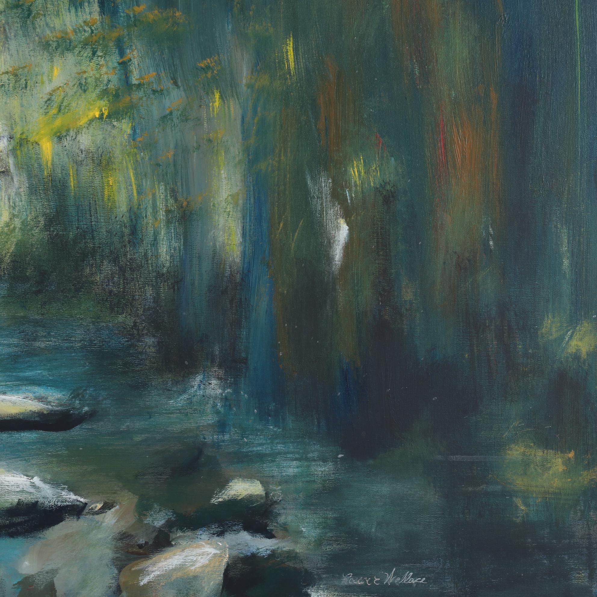 Roscoe E. Wallace Impressionist Style Oil Painting "Steamboat Rock," 1968