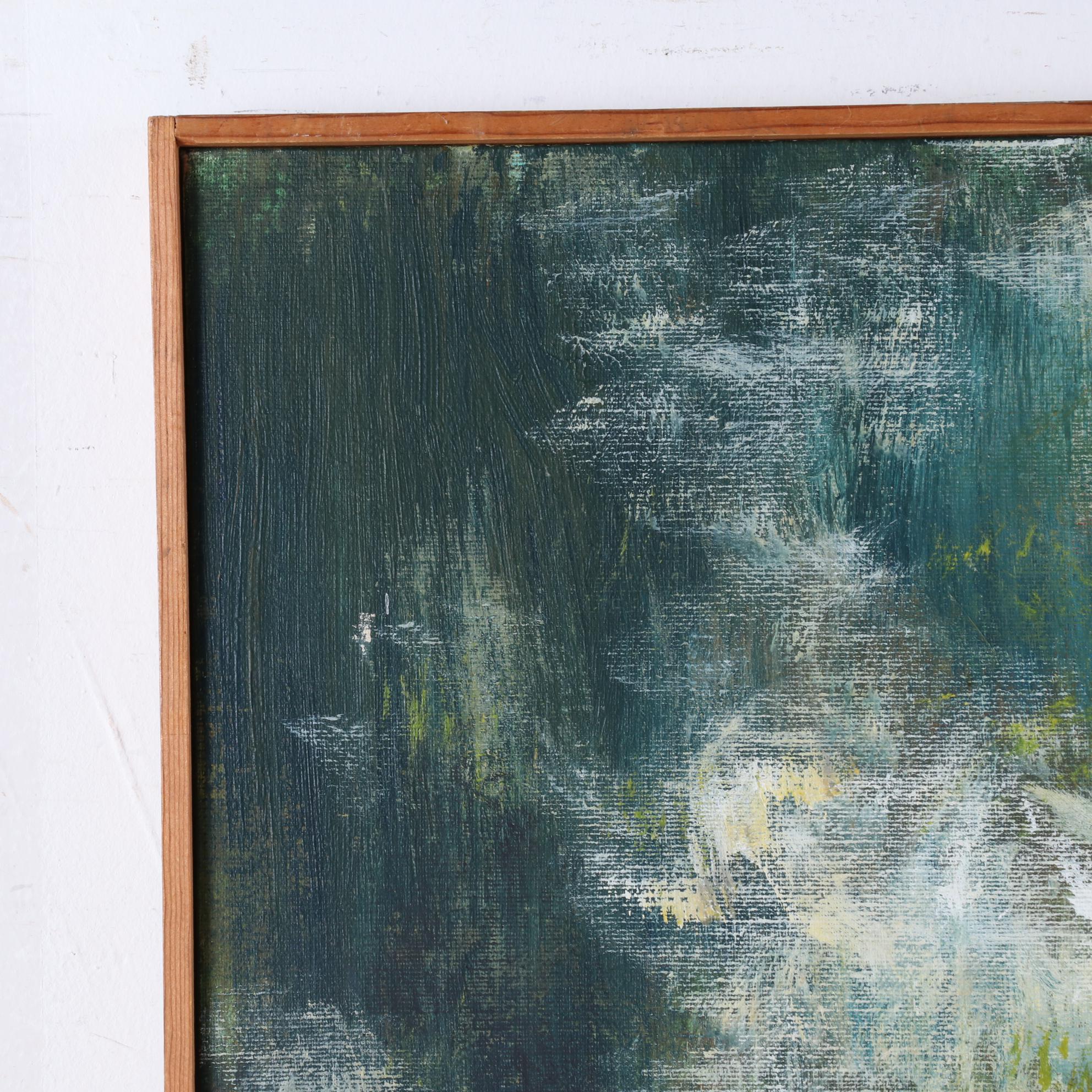 Roscoe E. Wallace Impressionist Style Oil Painting "Steamboat Rock," 1968