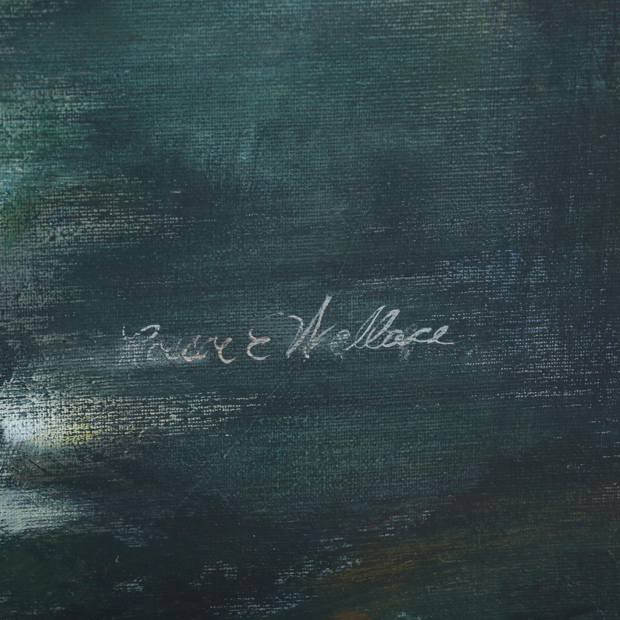 Roscoe E. Wallace Impressionist Style Oil Painting "Steamboat Rock," 1968