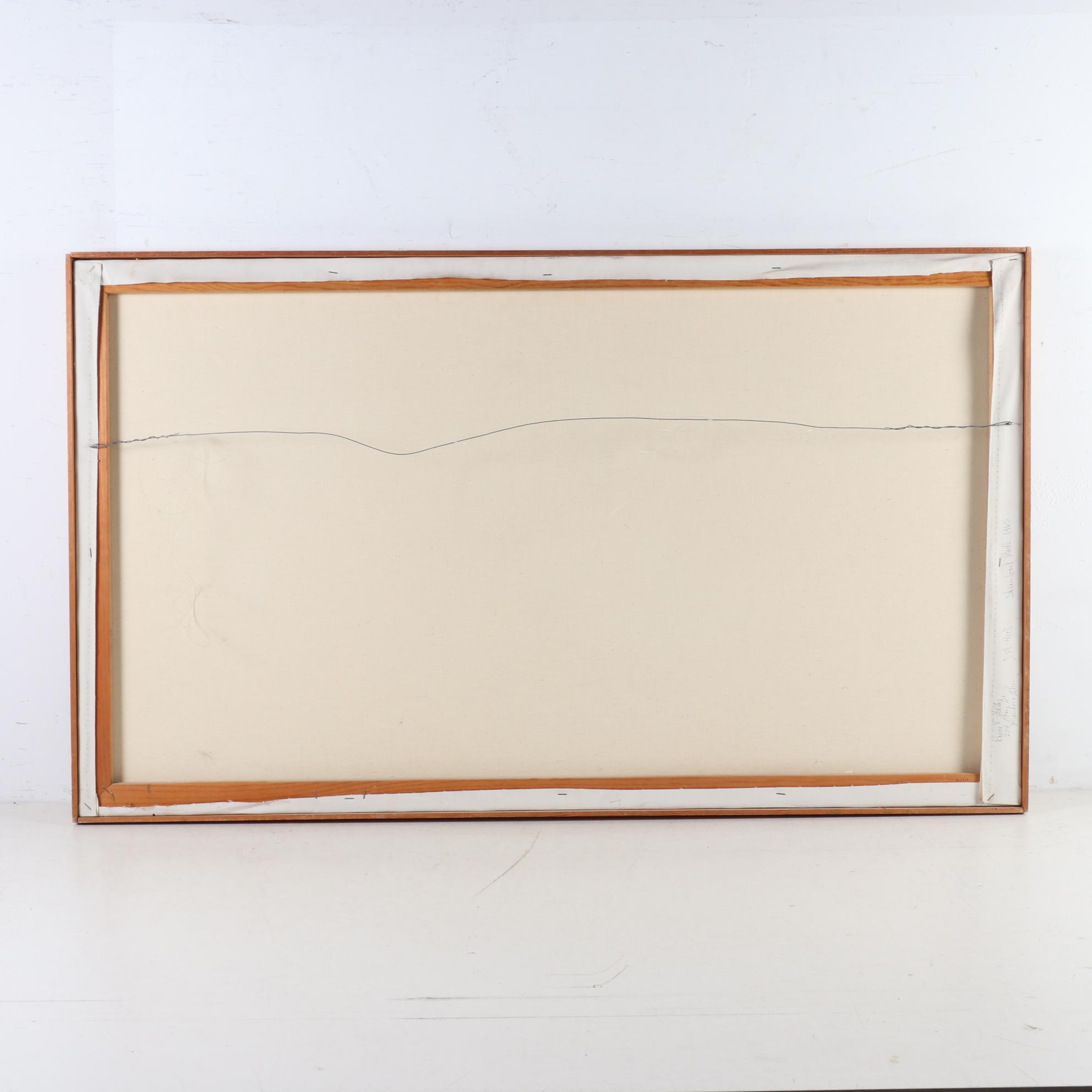 Roscoe E. Wallace Impressionist Style Oil Painting "Steamboat Rock," 1968