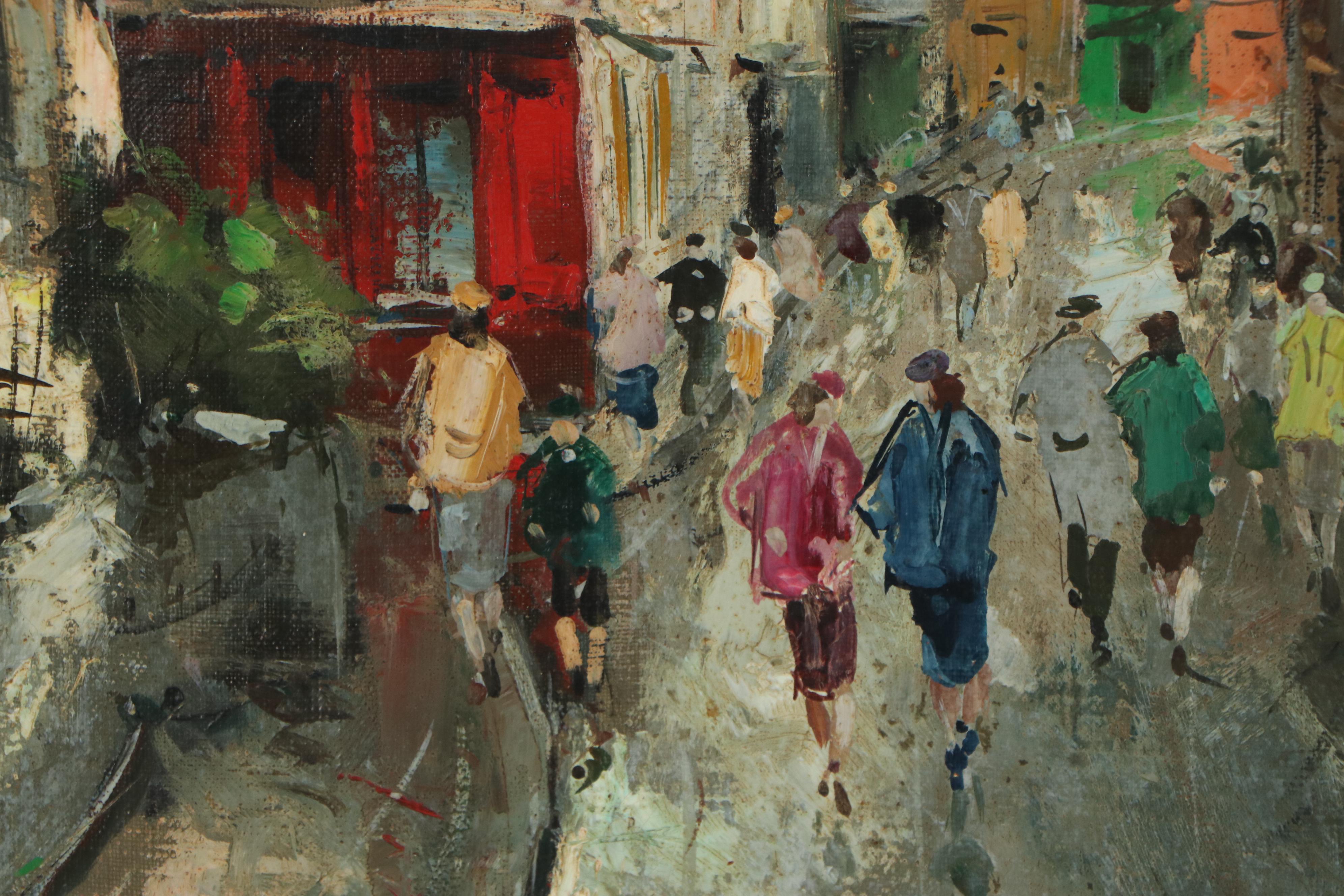 Fernand Claver Impressionistic Oil Painting "Rue D'Abrevou, Paris"