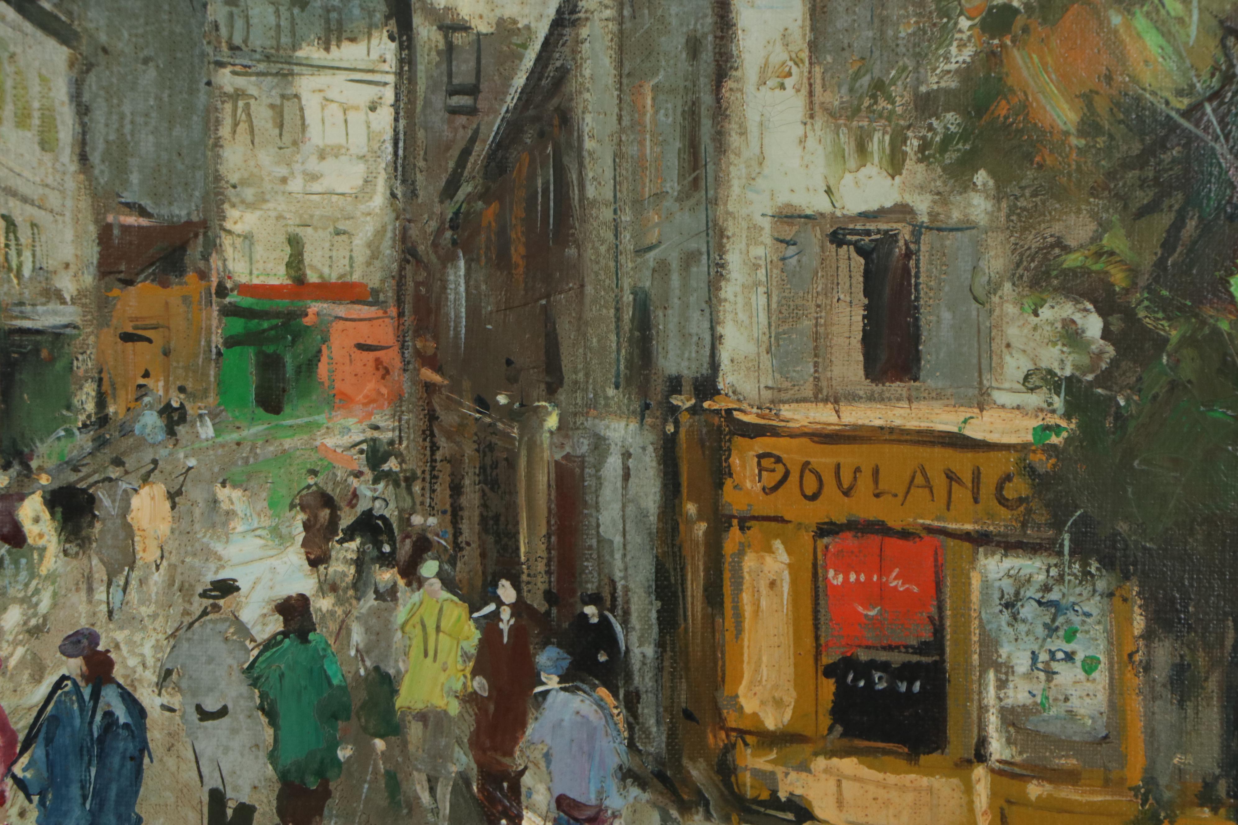 Fernand Claver Impressionistic Oil Painting "Rue D'Abrevou, Paris"