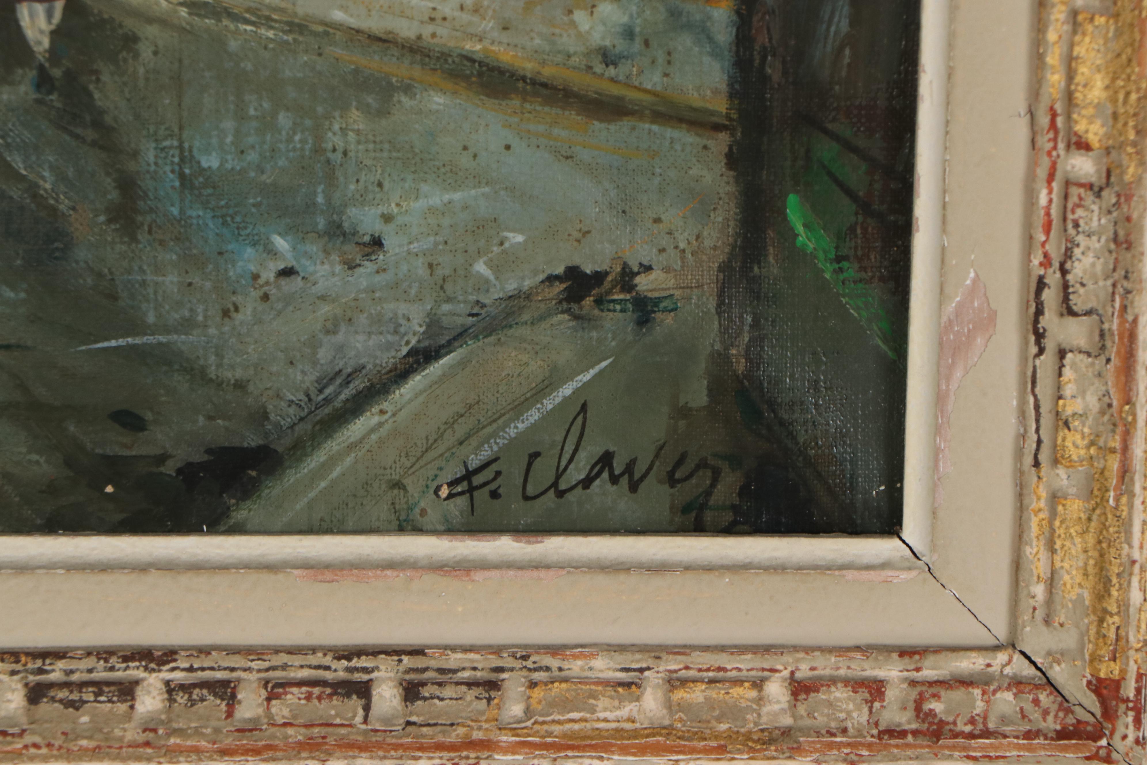 Fernand Claver Impressionistic Oil Painting "Rue D'Abrevou, Paris"