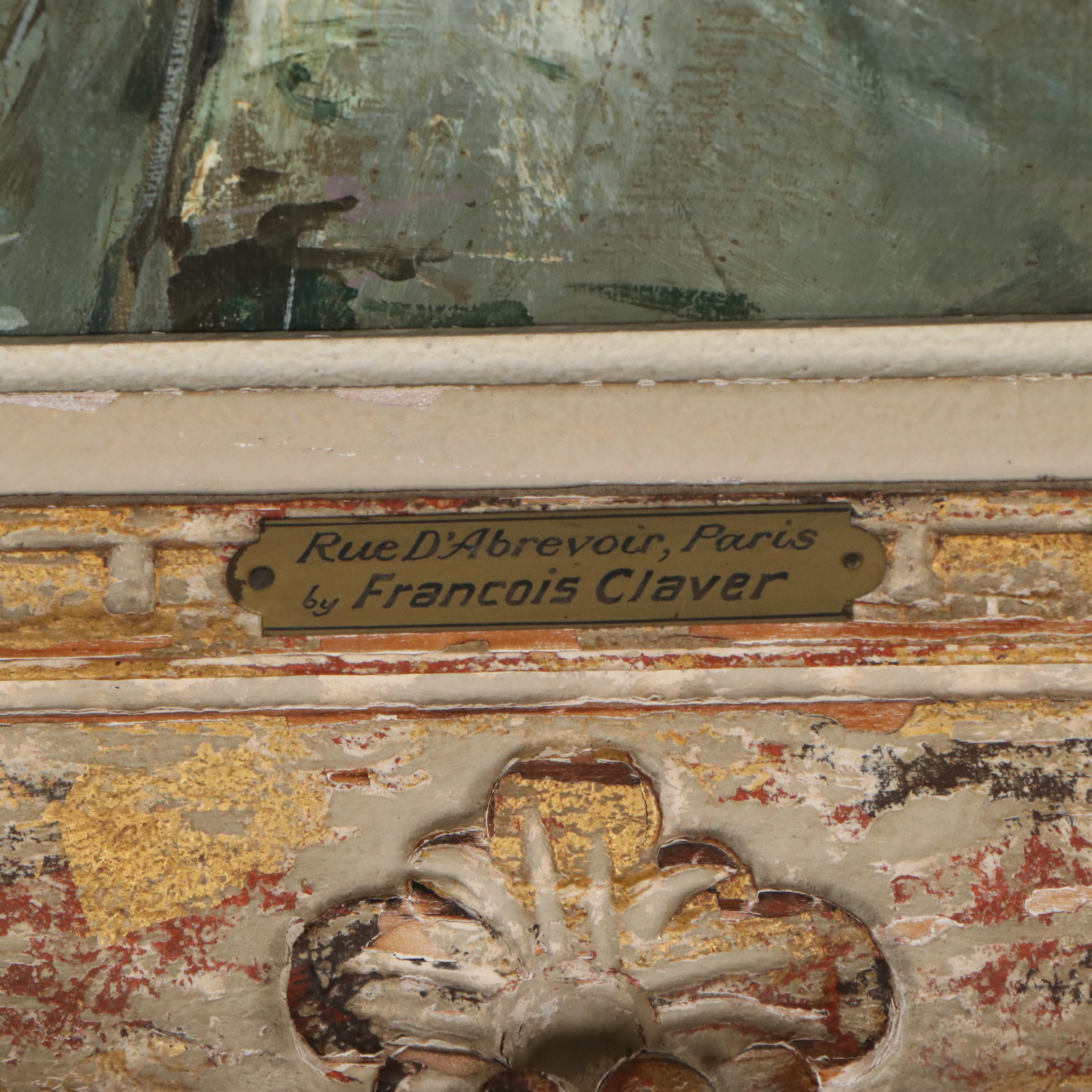 Fernand Claver Impressionistic Oil Painting "Rue D'Abrevou, Paris"