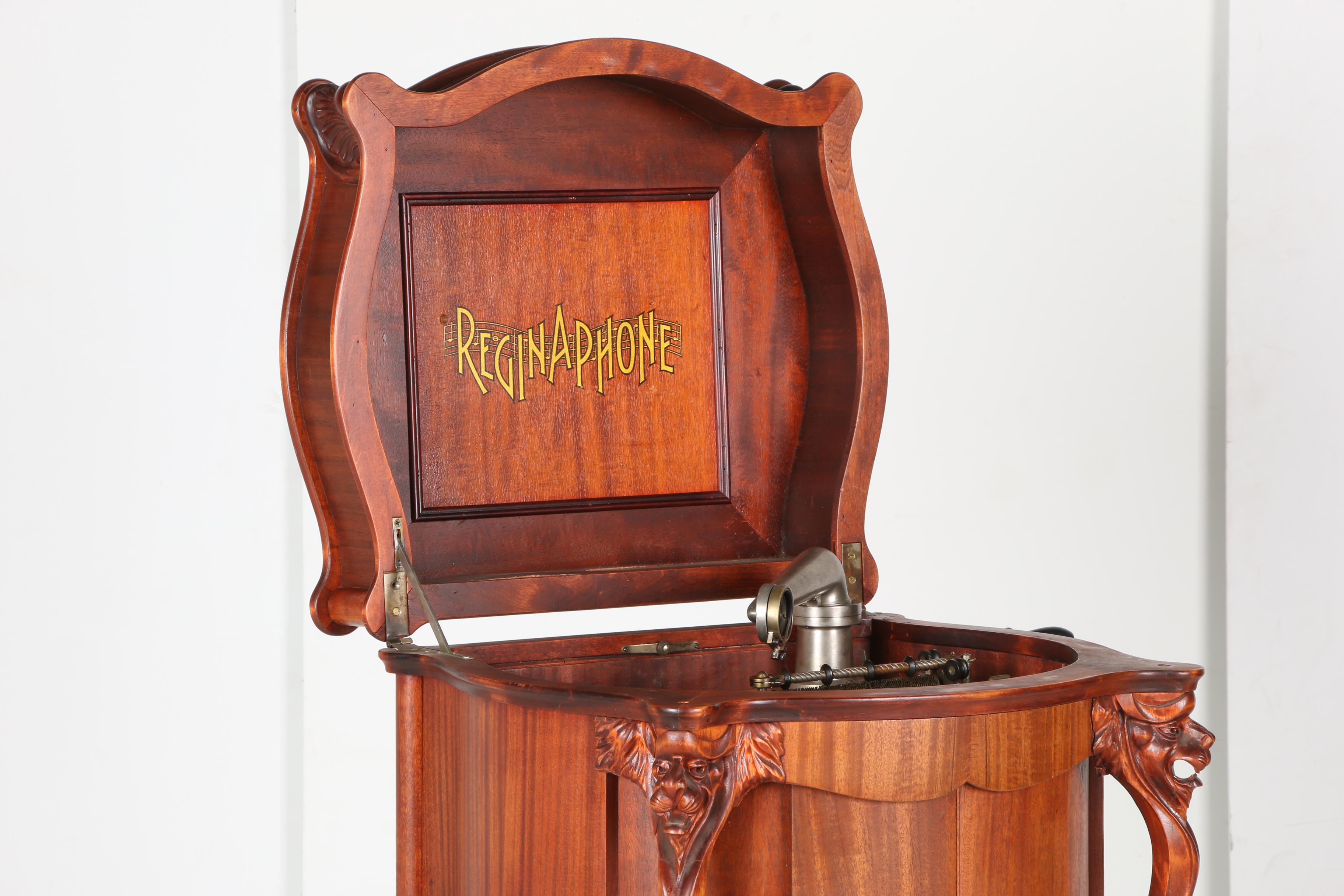 Columbia Graphanola "Lion's Head" Reginaphone Mahogany Cabinet & Phonograph