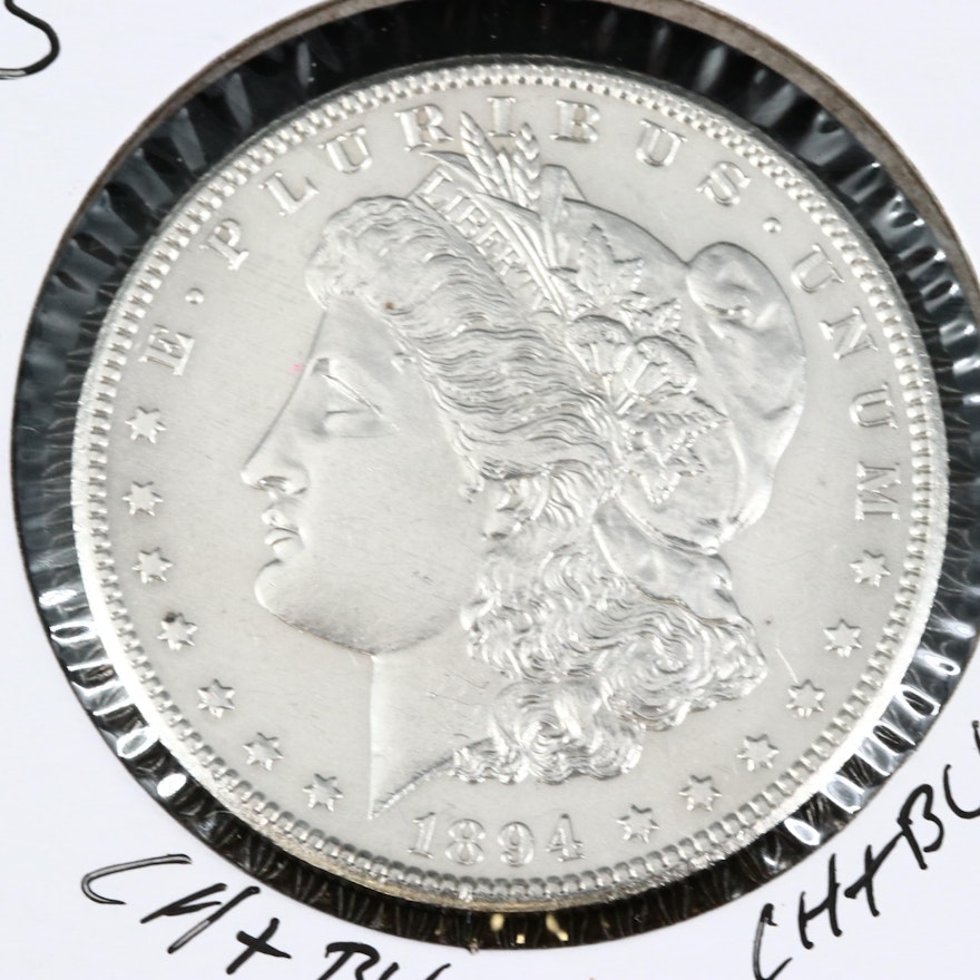 Better Date Lower Mintage 1894-S Uncirculated Morgan Silver Dollar