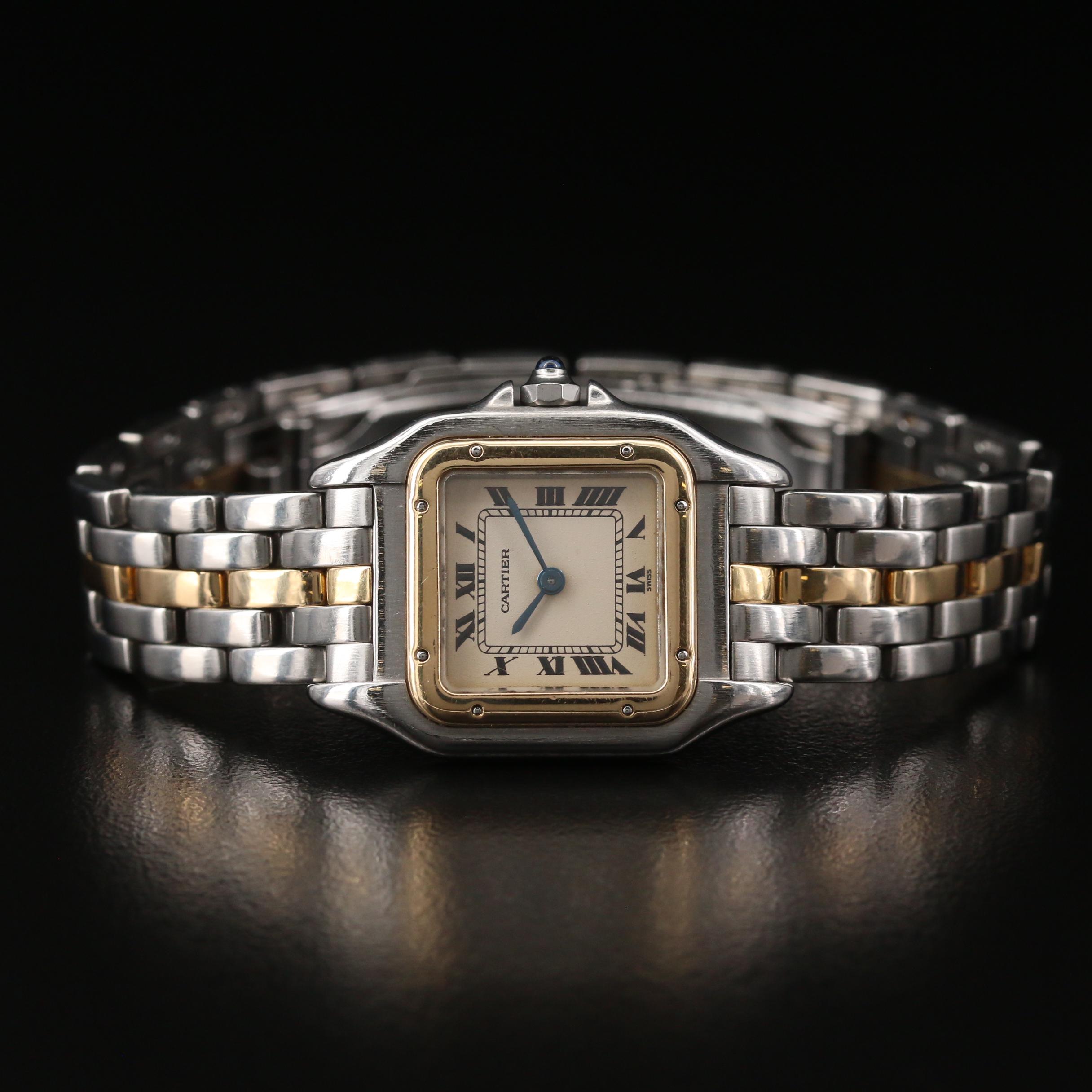Cartier Panther 18K Gold and Stainless Steel Quartz Watch