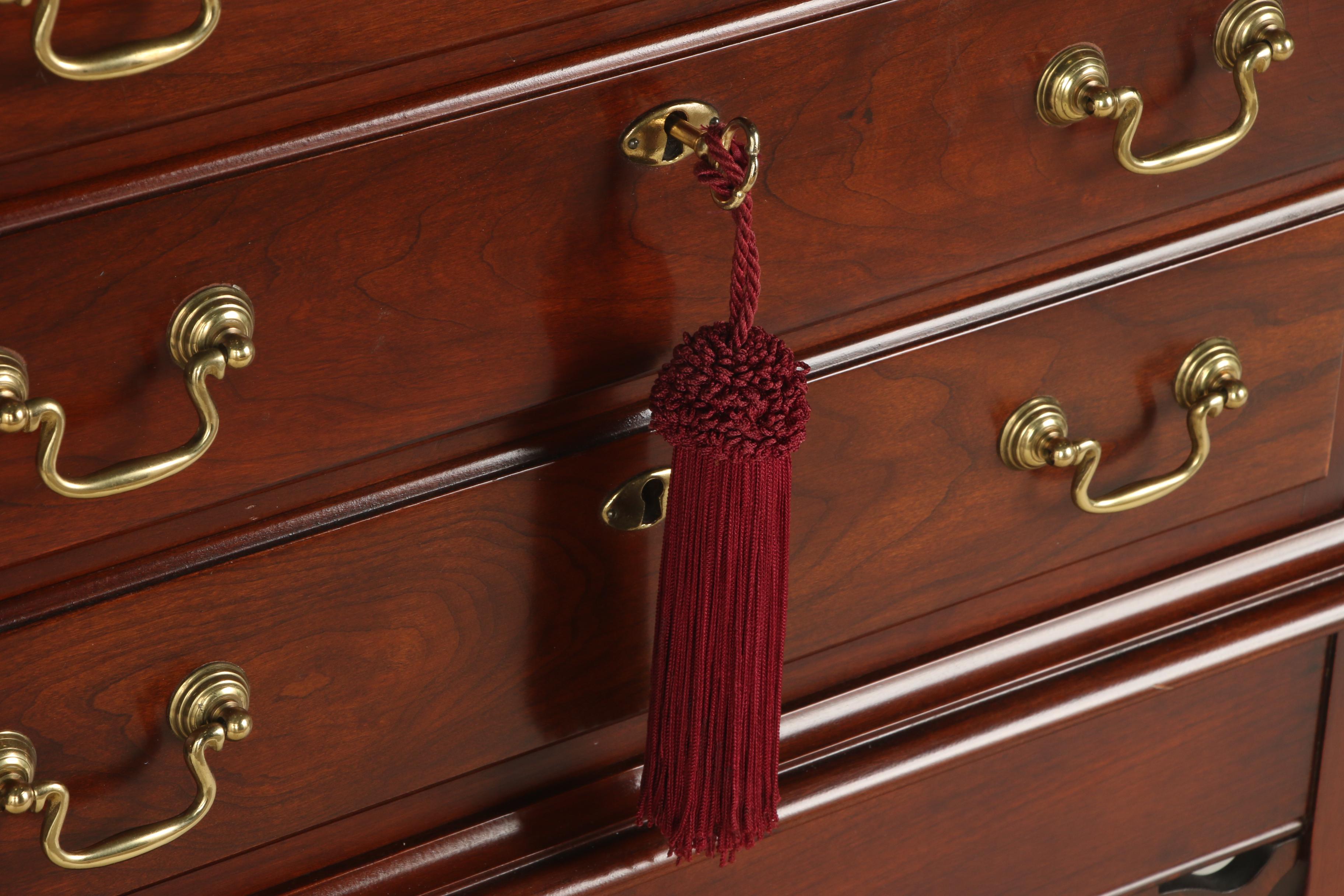 Statton "Trutype Americana" Chippendale Style Cherrywood Silver Chest-on-Stand