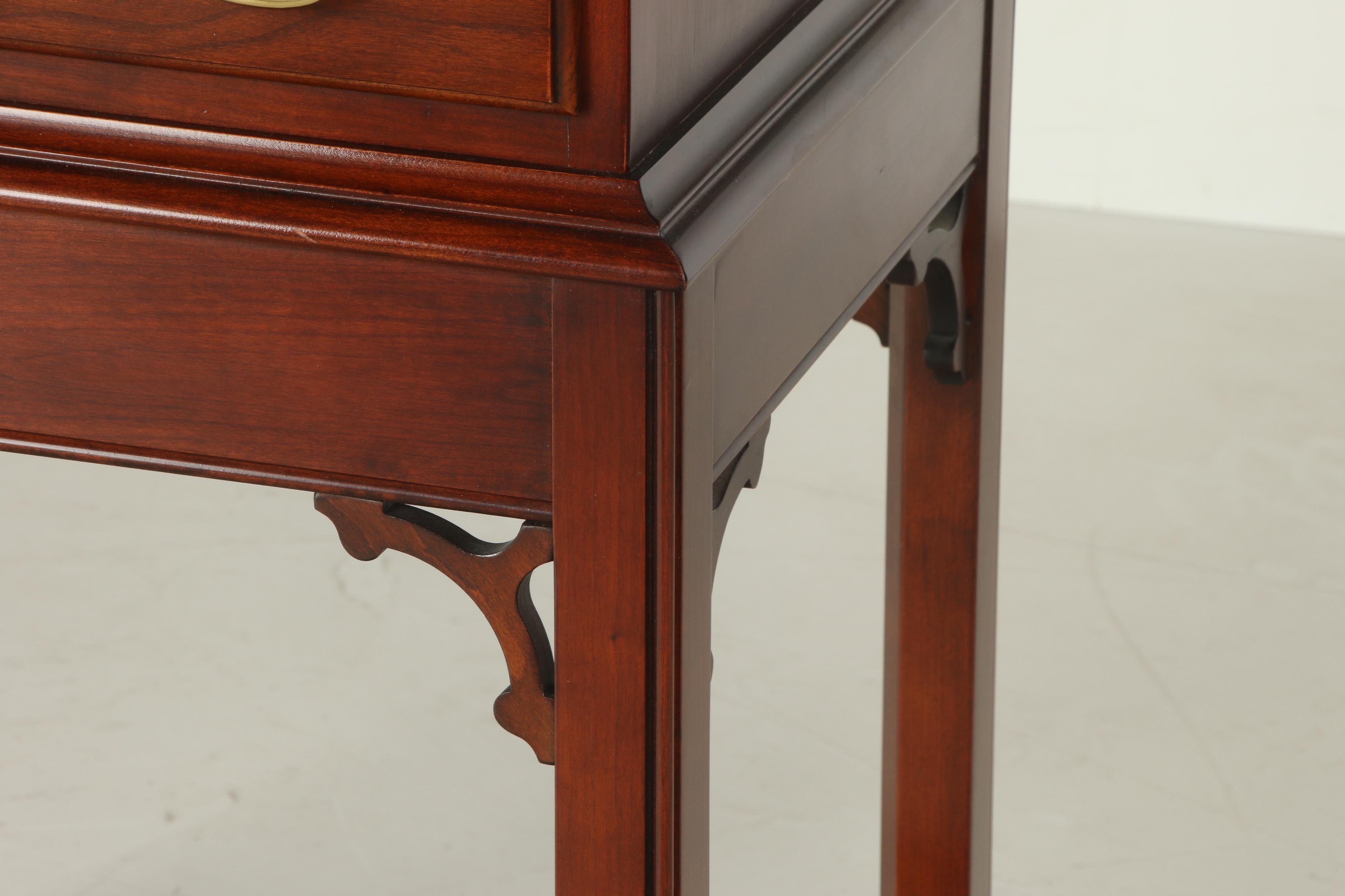 Statton "Trutype Americana" Chippendale Style Cherrywood Silver Chest-on-Stand