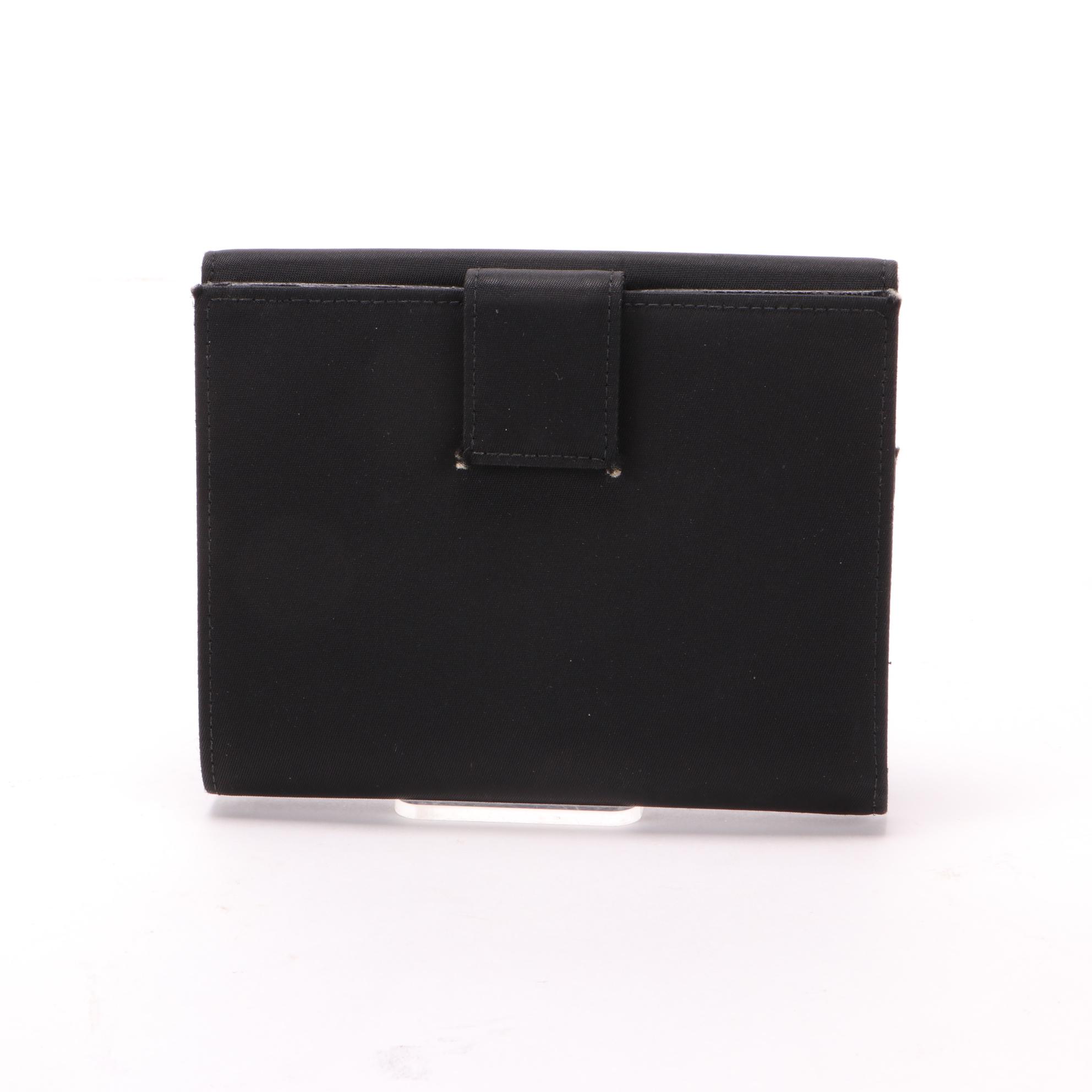 Prada Bifold Wallet in Black Tessuto Nylon and Saffiano Leather