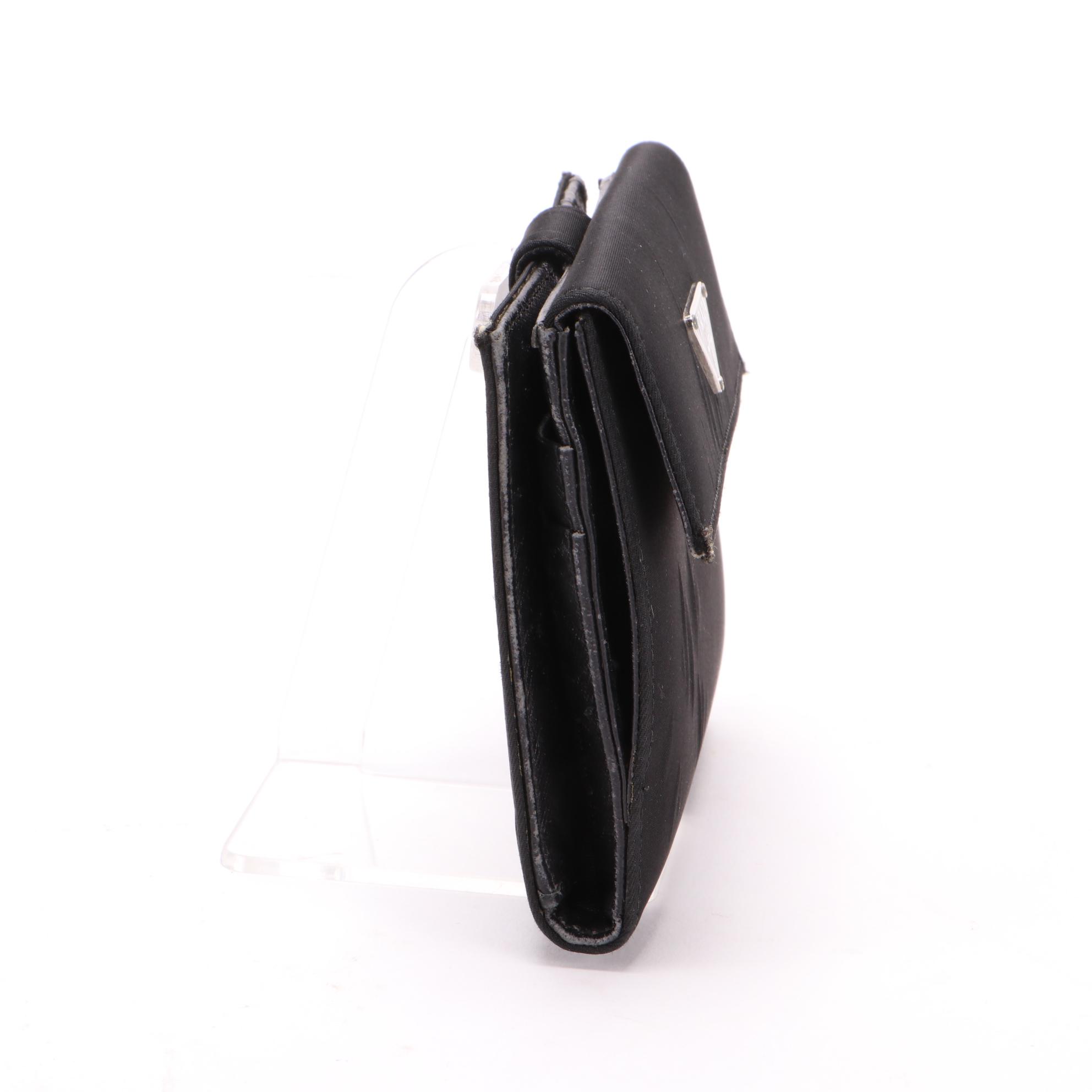 Prada Bifold Wallet in Black Tessuto Nylon and Saffiano Leather