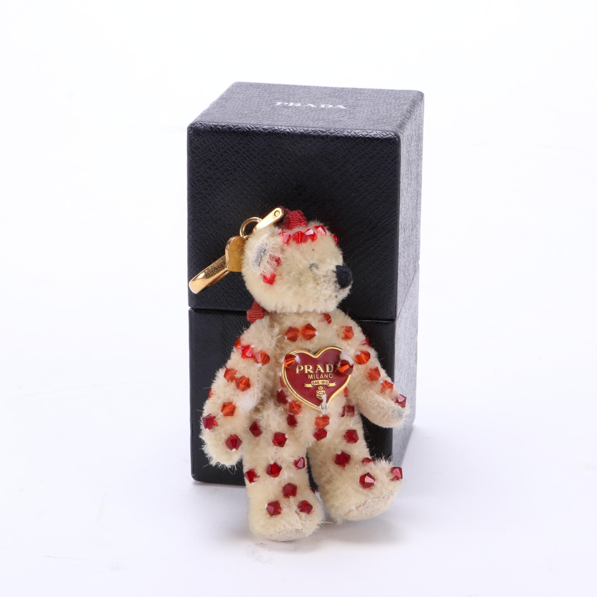 Prada Mohair Cupid Teddy Bear Keychain