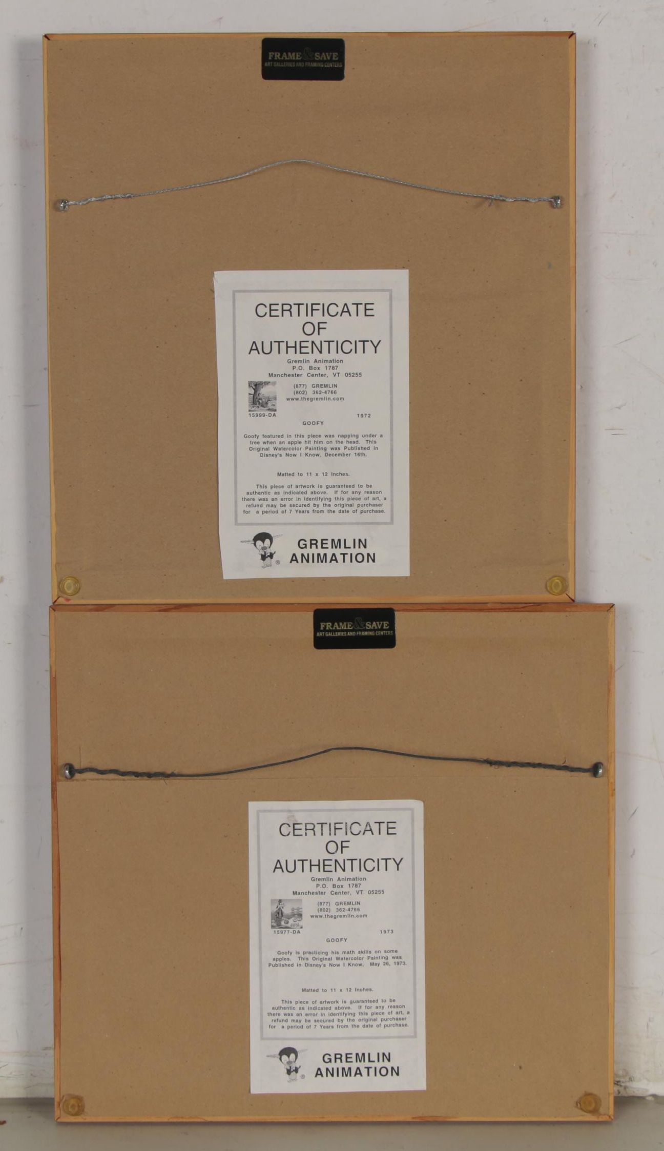 Disney Watercolor and Ink Animation Paintings for "Now I Know," 1972 and 1973