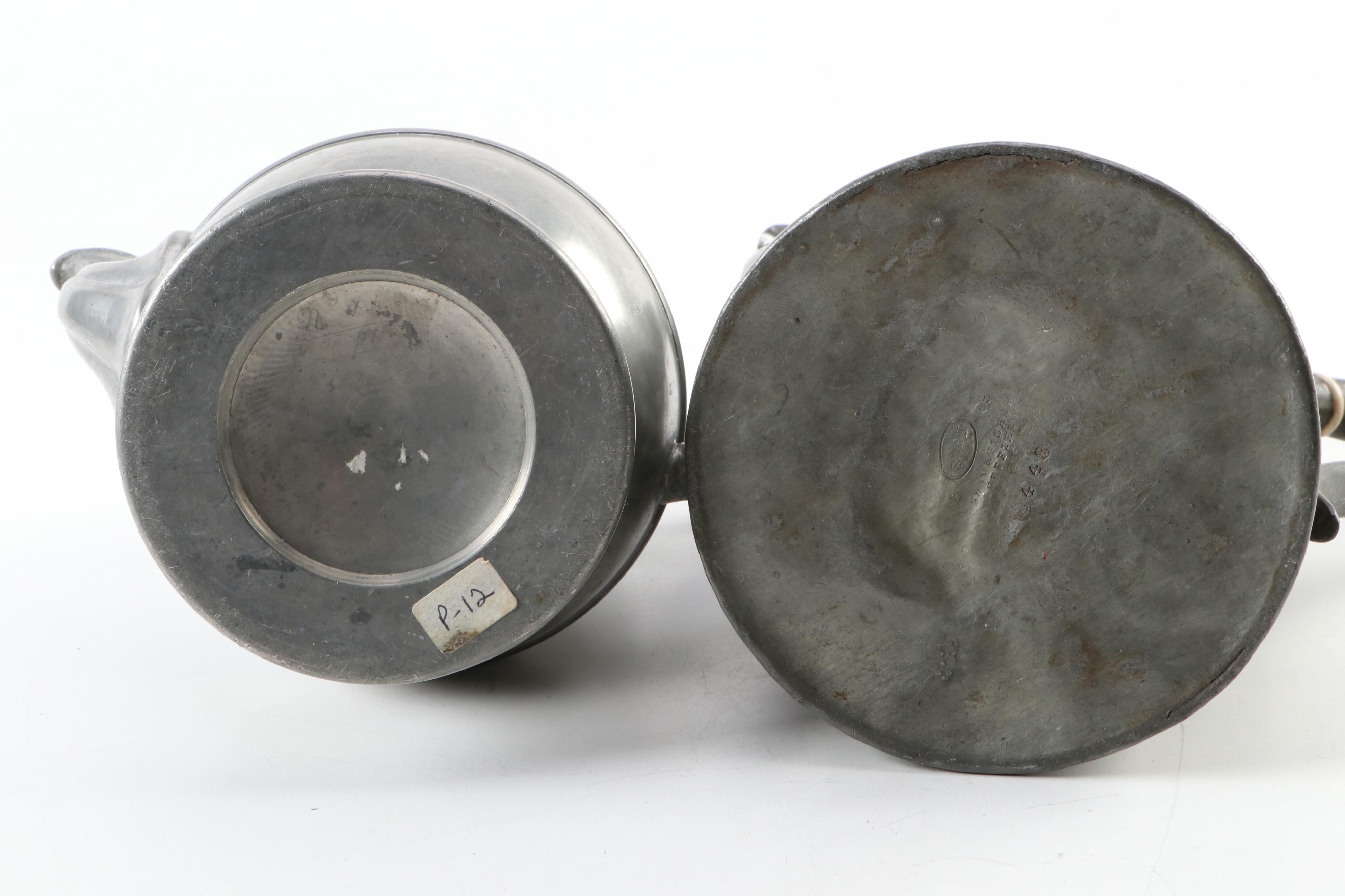 Shaw and Fisher Sheffield and Other Silver Plate and Pewter Tea and Coffee Pots