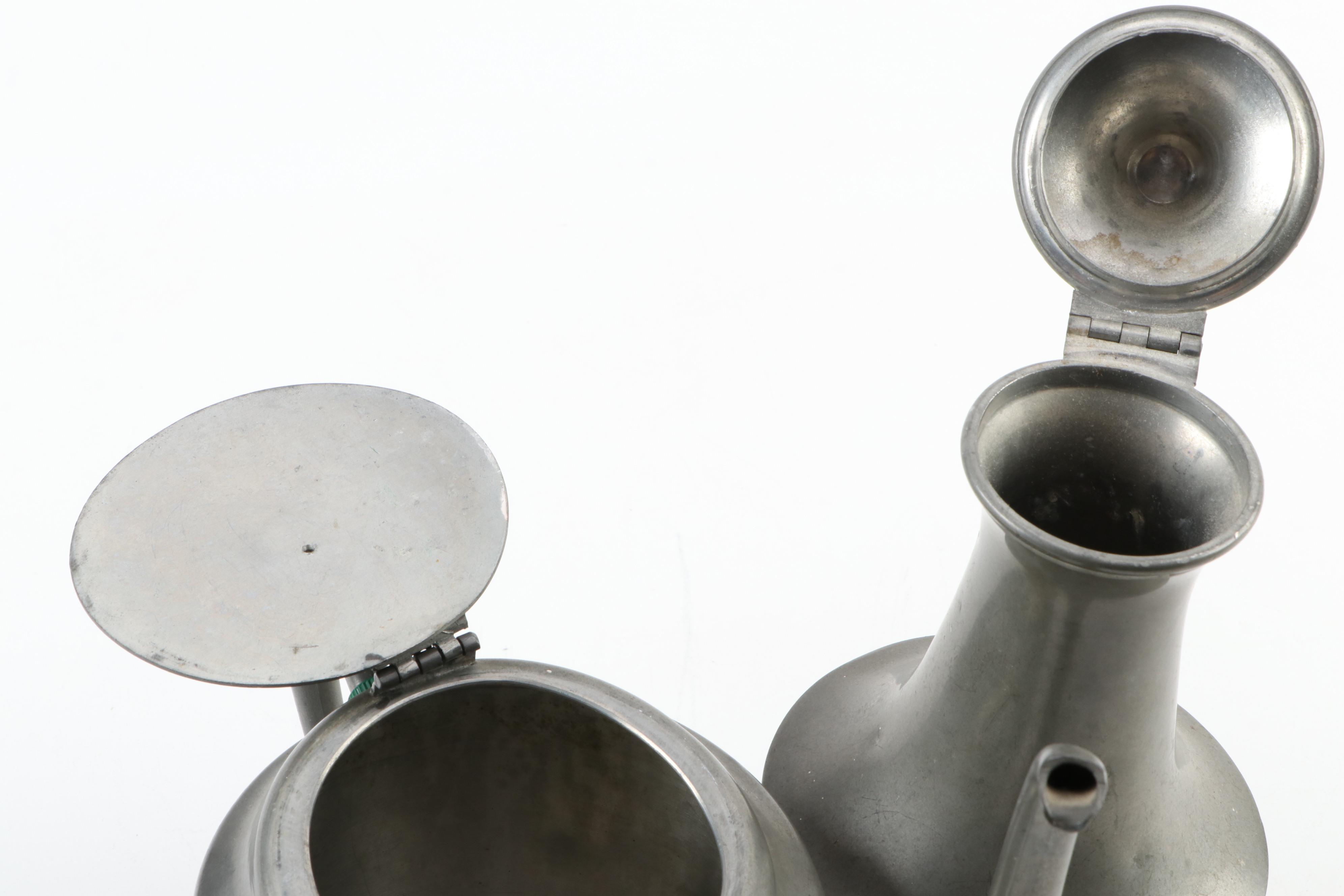 Shaw and Fisher Sheffield and Other Silver Plate and Pewter Tea and Coffee Pots